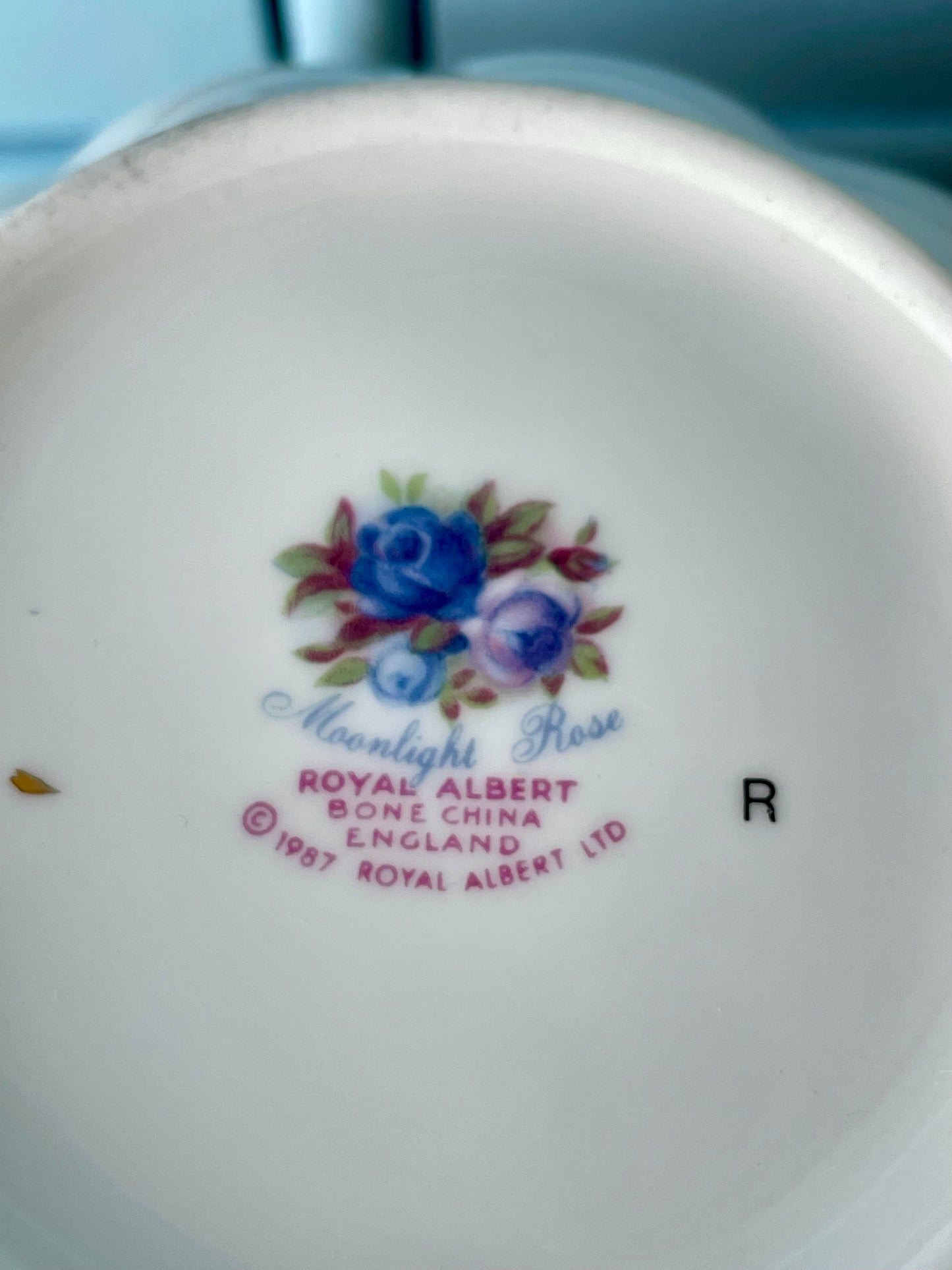 Vintage Royal Albert Moonlight Rose Candy Dish with Lid, Blue Roses & Gold Trim, Perfect for Candy, Bonbon Dish, English Bone China