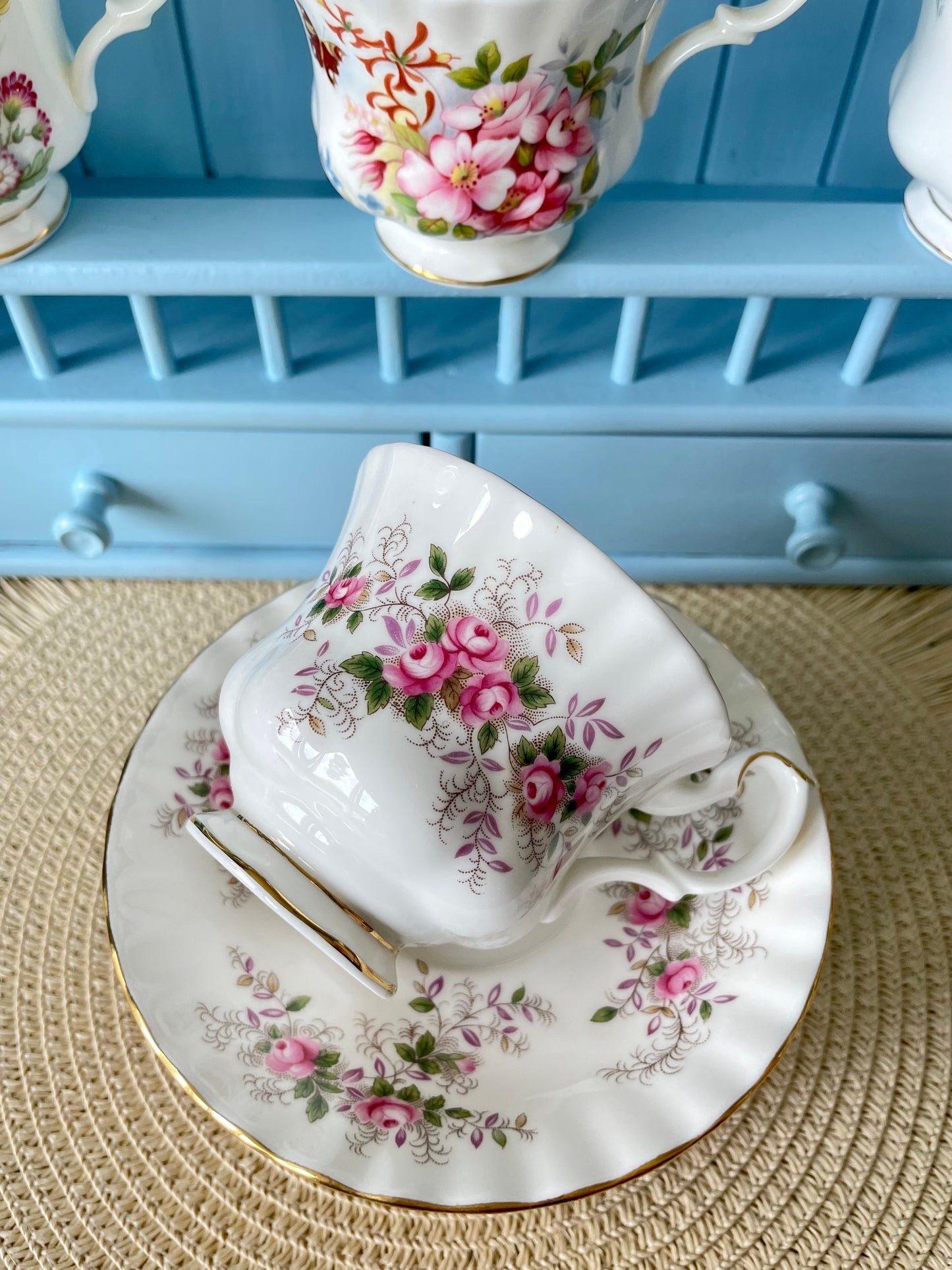 Vintage Royal Albert Lavender Rose, Male Sized TeaCup & Saucer, Fine Bone China, Made In England, HighTea Party, Previously Loved Tea Cup.