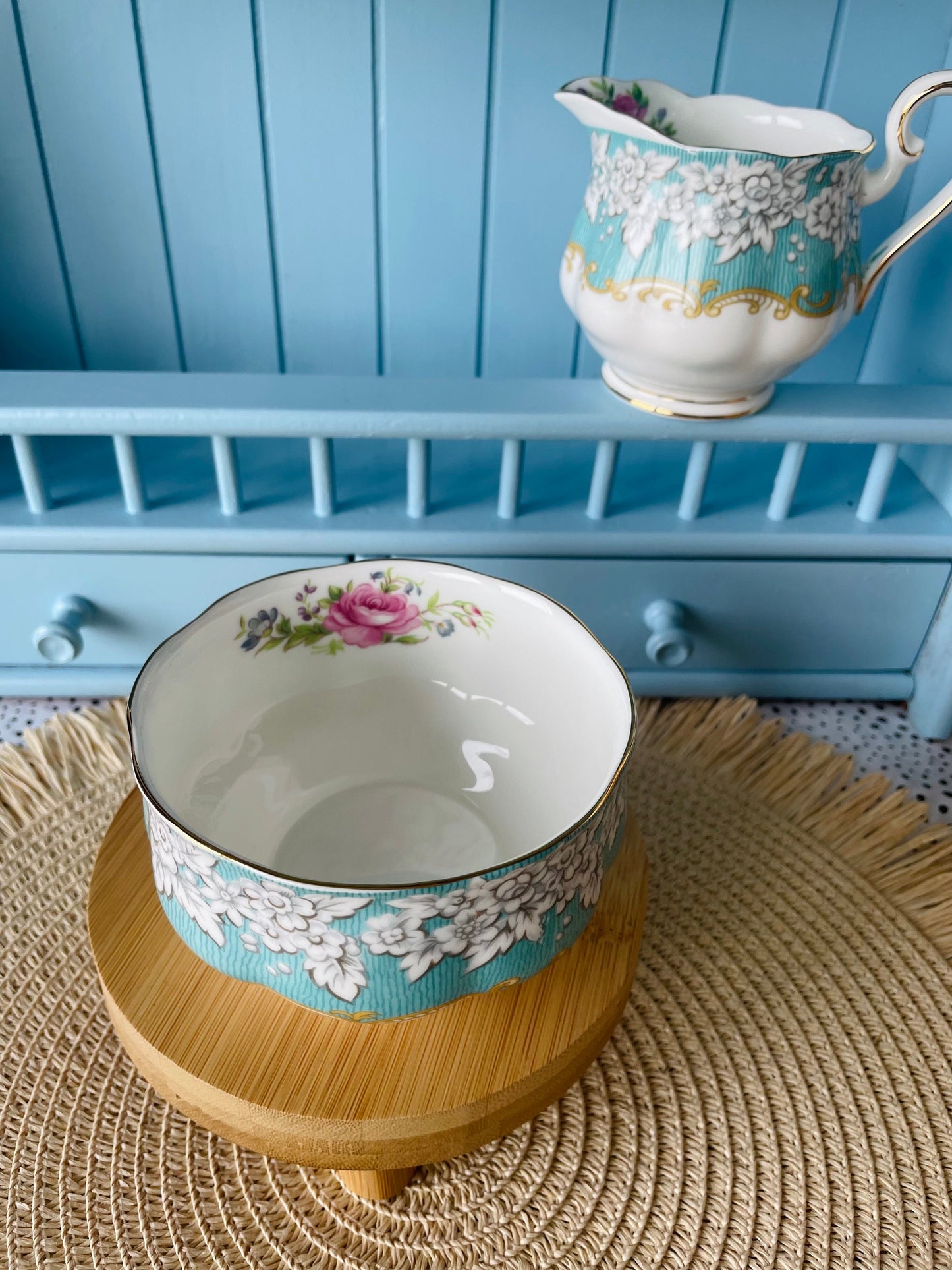 Hard To Find Vintage Royal Albert 'Enchantment' Large Sugar Jar & Large Creamer, Previously Loved, Rare Item, Highly Sought After, England