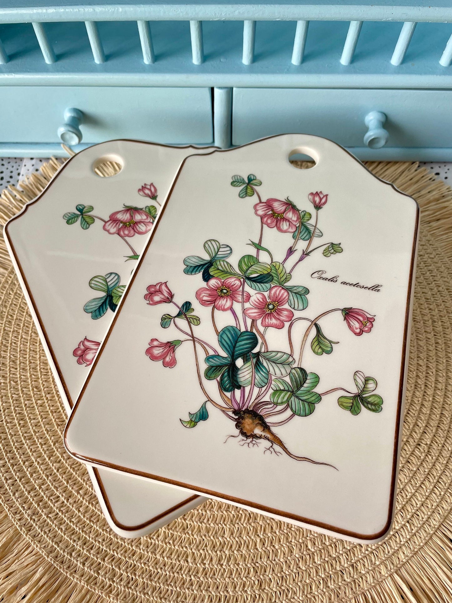 Vintage Villeroy & Boch "Botanica" Cheese Plate, Cheese Board, Oxalis Acetosella Design, Porcelain Germany, Previously Loved, 2 Available