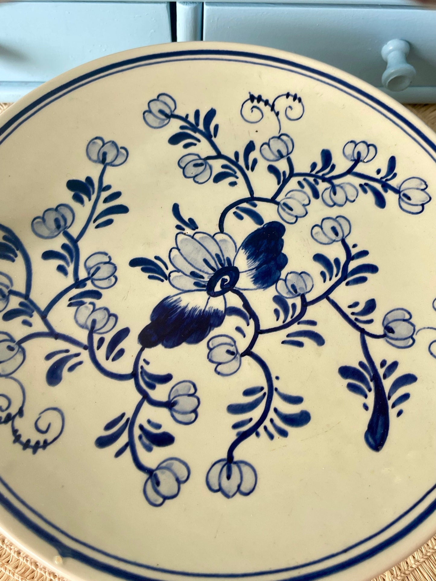 Beautiful Silver Plated 'Delft Blauw' Serving Plate with Handle, Previously Loved, Collectors Item, Vintage Bonbon Plate, Handpainted Delft