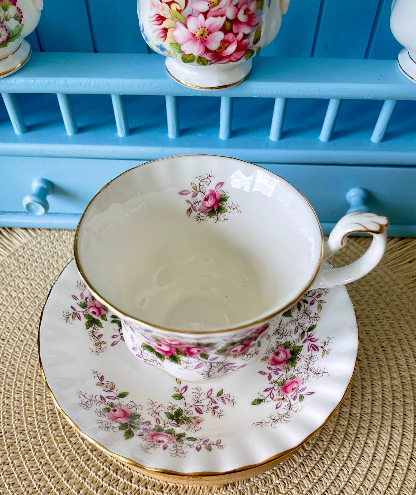 Vintage Royal Albert Lavender Rose, Male Sized TeaCup & Saucer, Fine Bone China, Made In England, HighTea Party, Previously Loved Tea Cup.