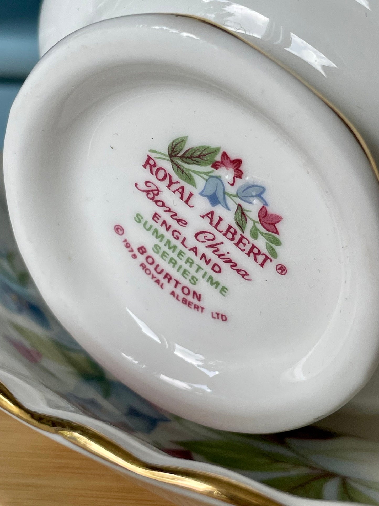 Vintage Royal Albert Bourton Summertime Series Male Sized TeaCup & Saucer, Fine Bone China, Made In England, HighTea Party, Previously Loved