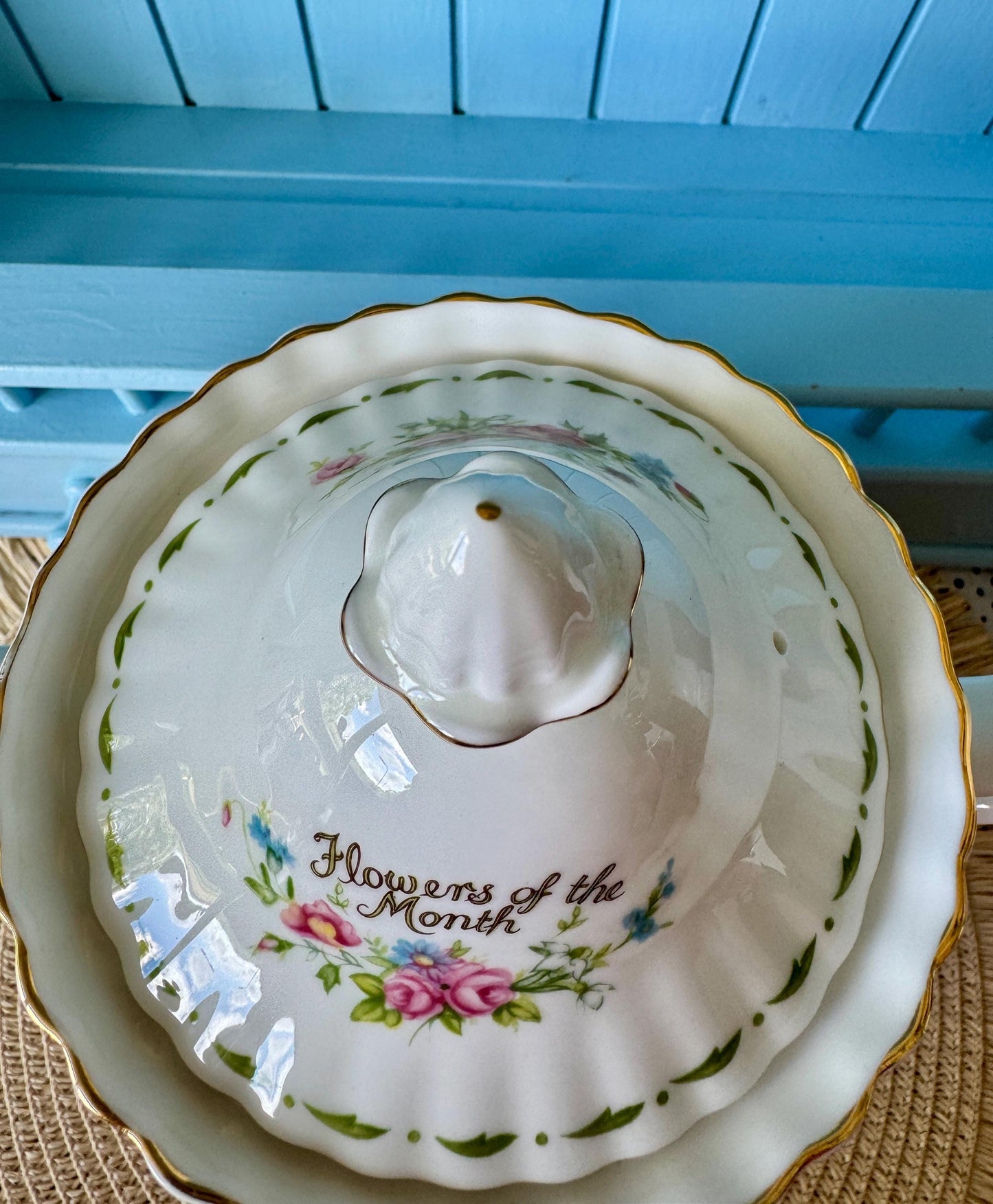 Very Rare Royal Albert Flower of the Month Teapot, Large 1.25L Bone China, All 12 Monthly Flowers, England Vintage Collector's Piece,