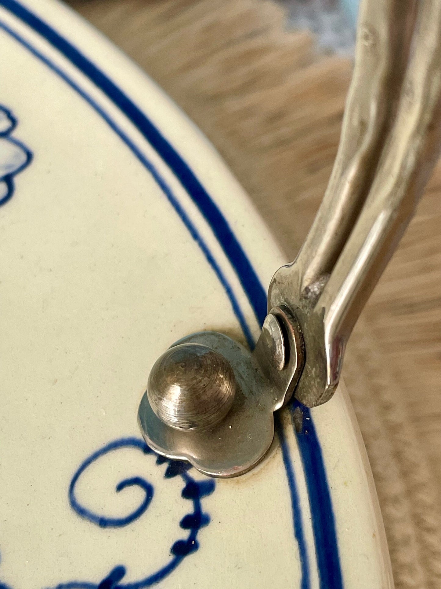 Beautiful Silver Plated 'Delft Blauw' Serving Plate with Handle, Previously Loved, Collectors Item, Vintage Bonbon Plate, Handpainted Delft