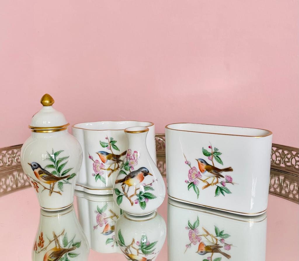 Rare Multiple Vintage Herend Bird Series, Spoon Vases, Milk Jug, Trinket Dish, HandPainted, Previously Loved, Perfect For Herend Collectors
