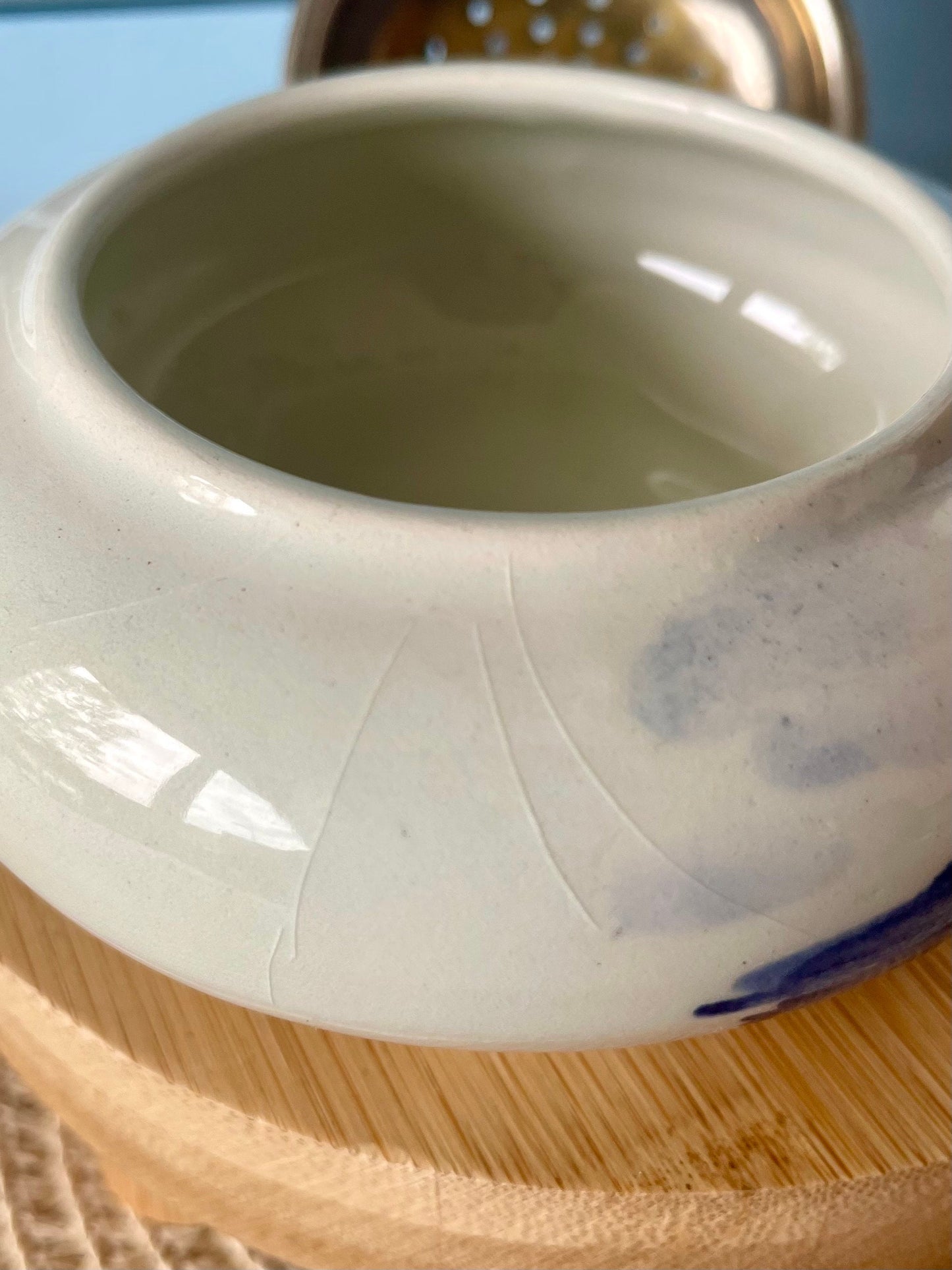 Beautiful Silver Plated Tea Strainer 'Delft Blauw', Previously Loved, Collectors Item, Vintage Gift, Porcelain Drip Bowl, Handpainted Delft