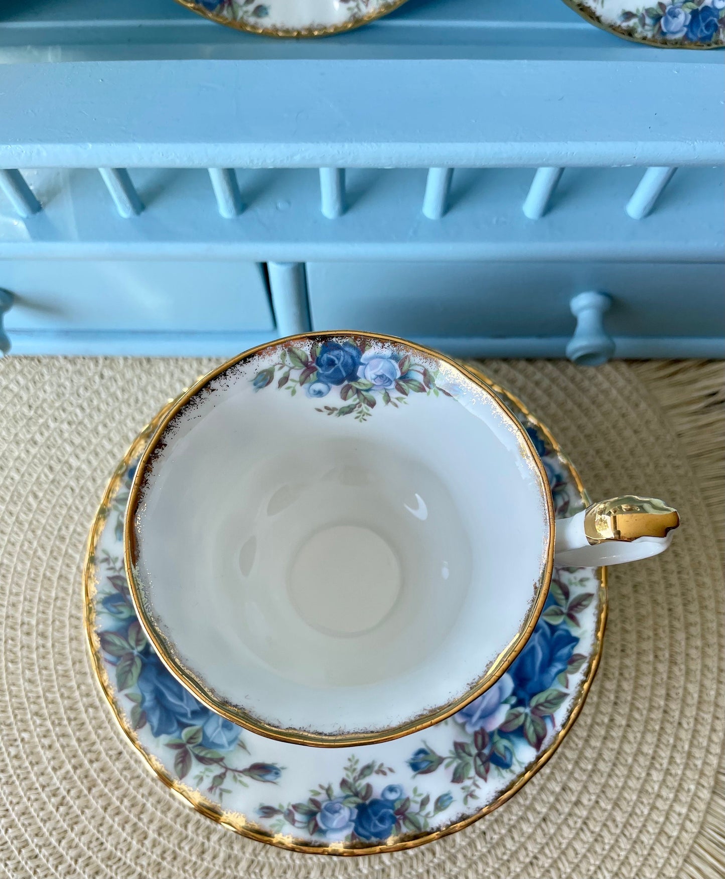 Beautiful Vintage Male Sized Royal Albert "Moonlight Rose" Teacup & Saucer, Made in England, Previously Loved, Display Piece, High-Tea Party