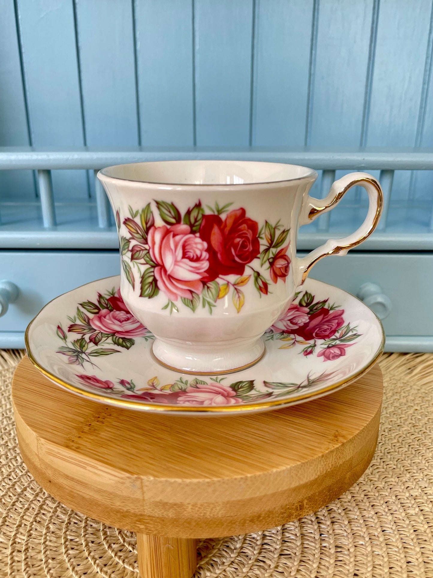 Vintage Queen Anne Cherry Blossom, Pink Floral Bone Tea Cup and Saucer, Antique English China, Previously Loved Vintage Cup, High-Tea Party