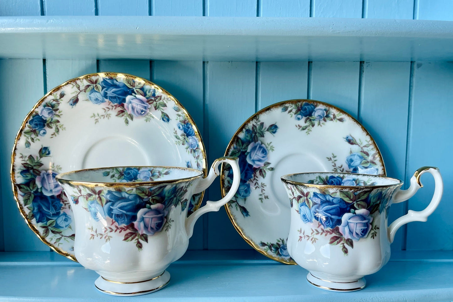 Beautiful Vintage Male Sized Royal Albert "Moonlight Rose" Teacup & Saucer, Made in England, Previously Loved, Display Piece, High-Tea Party