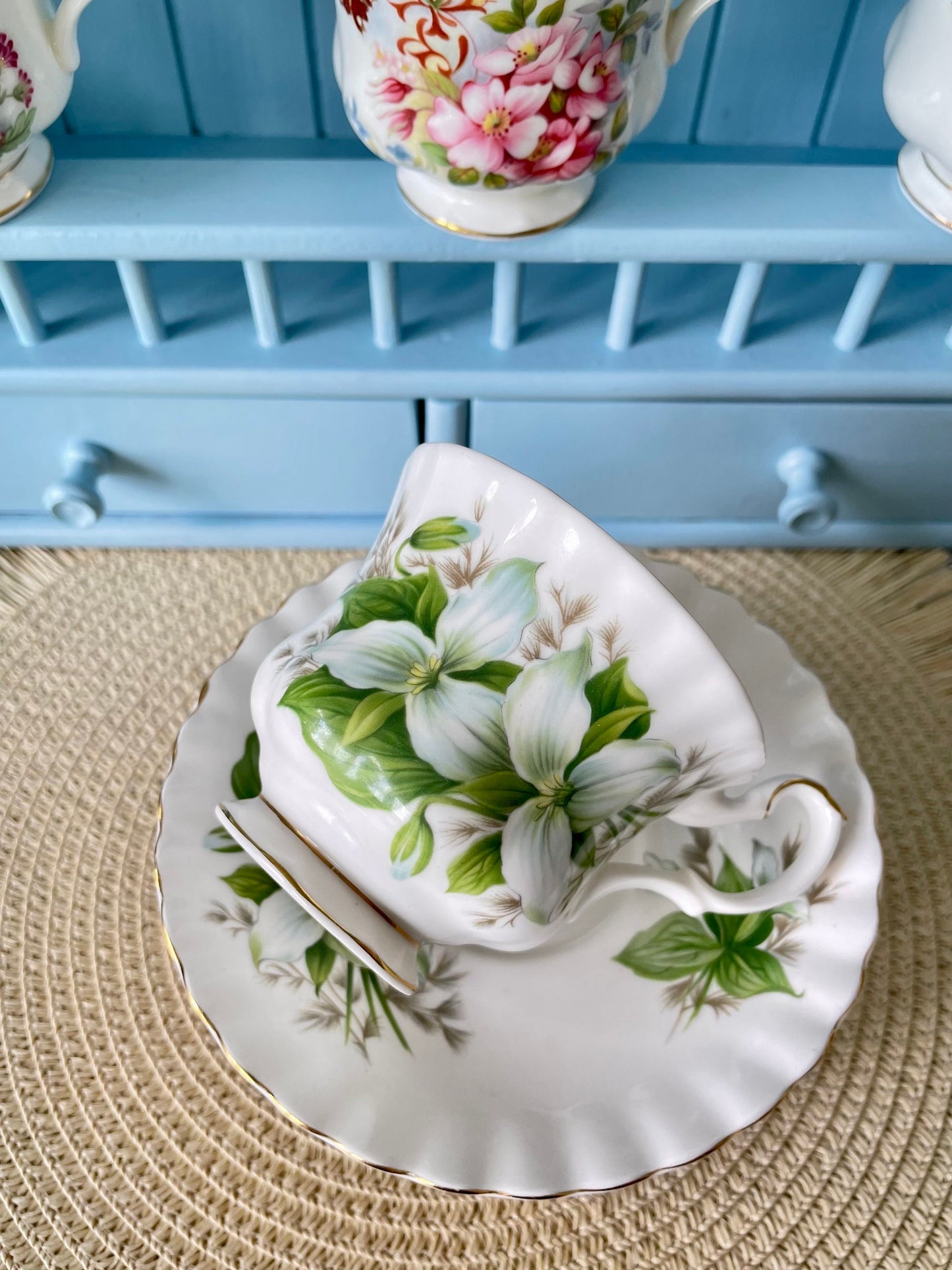 Vintage Royal Albert Trillium Series Male Size TeaCup & Saucer, Fine Bone China, Made In England, HighTea Party, Previously Loved Tea Cup