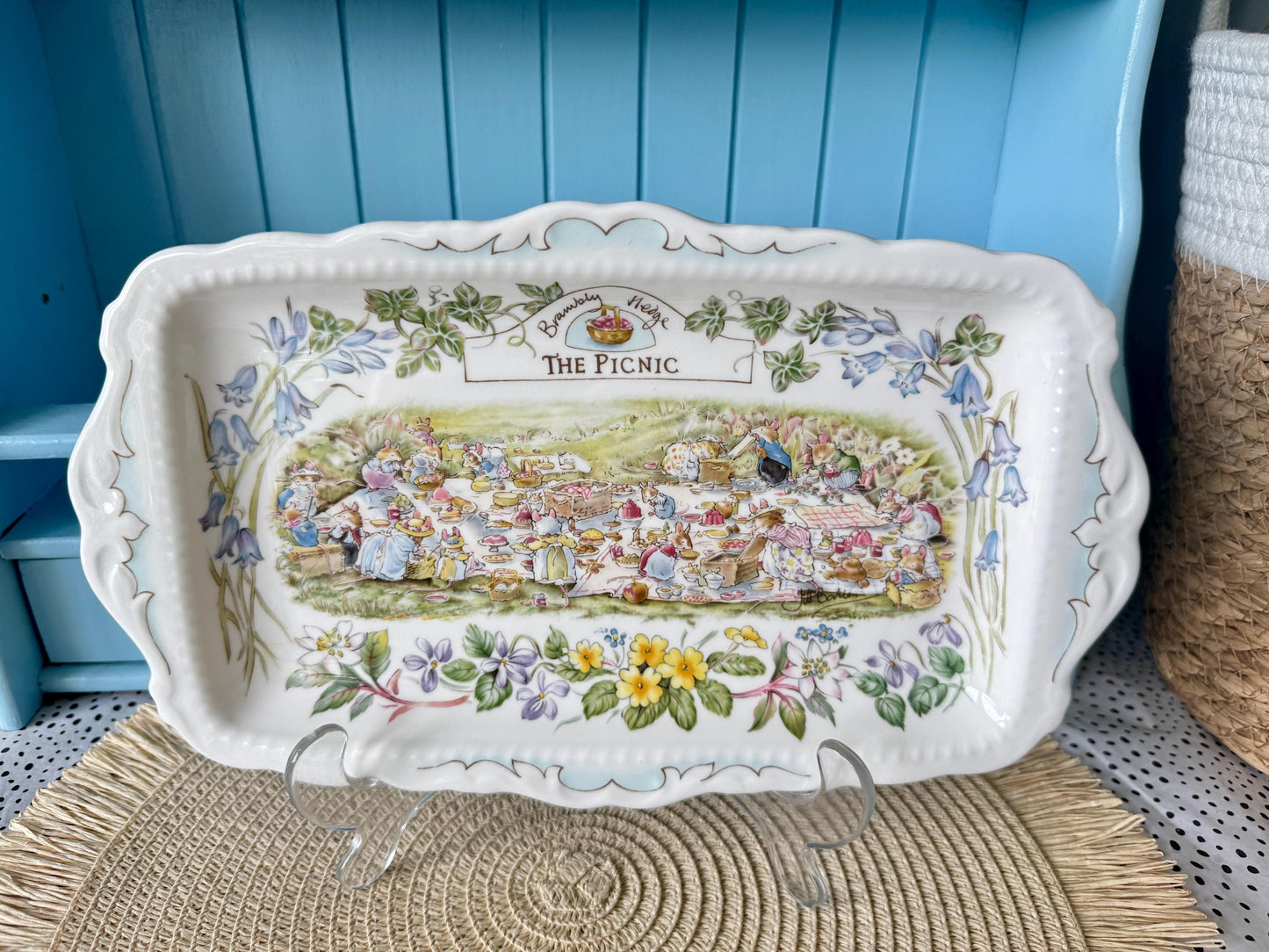 Very Rare Vintage Brambly Hedge The Picnic Plate Royal Doulton 1989, Rare Sandwich Tray, Storybook Mice, Unused Vintage Collector's Gift, UK
