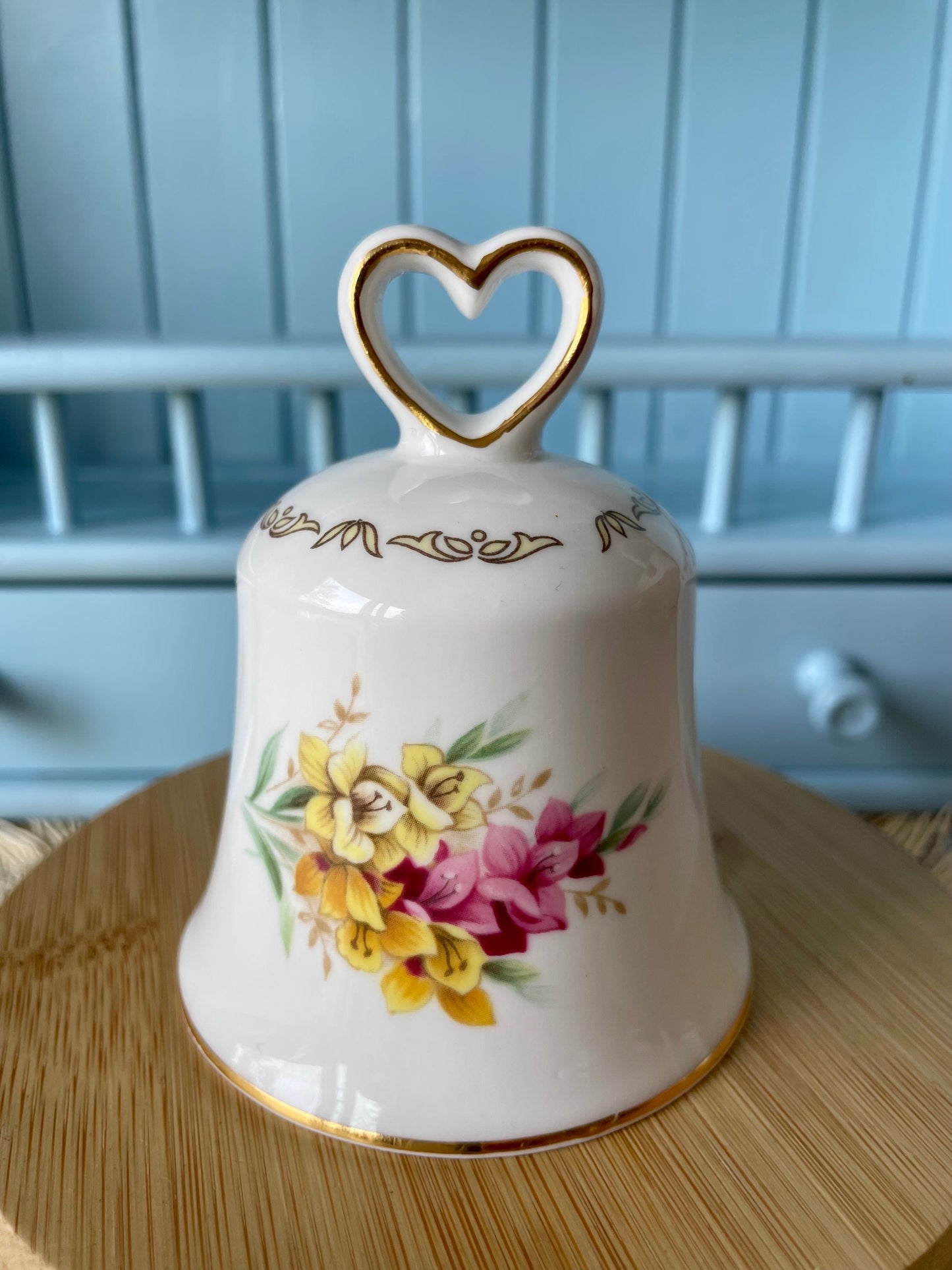 Vintage Golden Crown Bell, Wedding Bell Gift, Fine Bone China, Previously Loved, Perfect Gift For Wedding, Month August, Pretty Antique Bell
