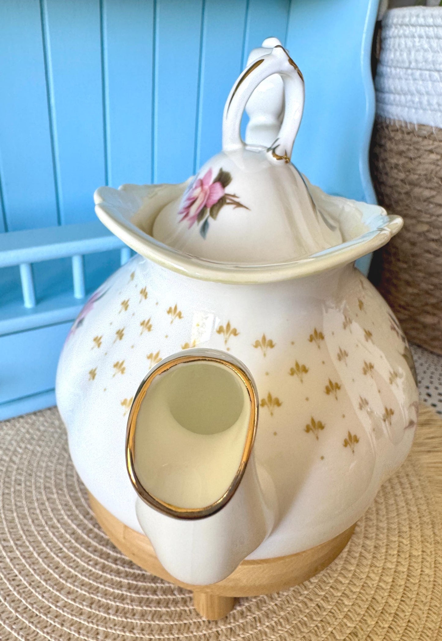 Extremely Rare Royal Albert Marie Louise Teapot, Rarer Than Senorita, Vintage Collectors Piece, Hard 2 Find, 10 Inch Teapot, Made in England