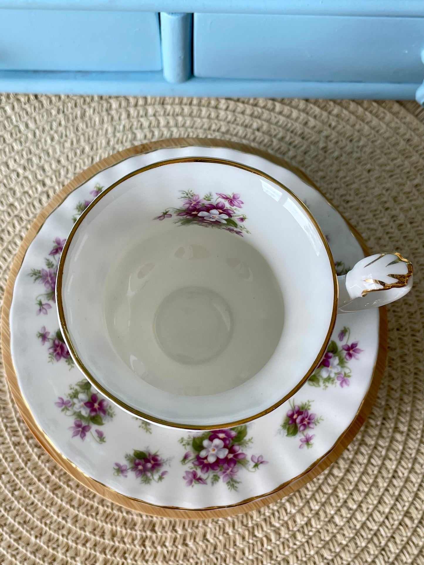 Beautiful Vintage Royal Albert Ladies Sized Tea Cup and Saucer. Fine Bone China, Sweet Violets Series, Previously Loved Vintage Cup