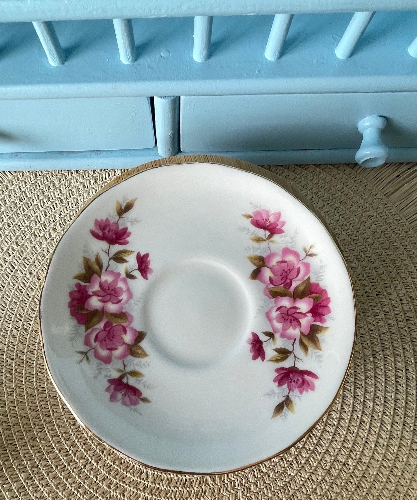 Vintage Queen Anne Cherry Blossom, Pink Floral Bone Tea Cup and Saucer, Antique English China, Previously Loved Vintage Cup, High-Tea Party