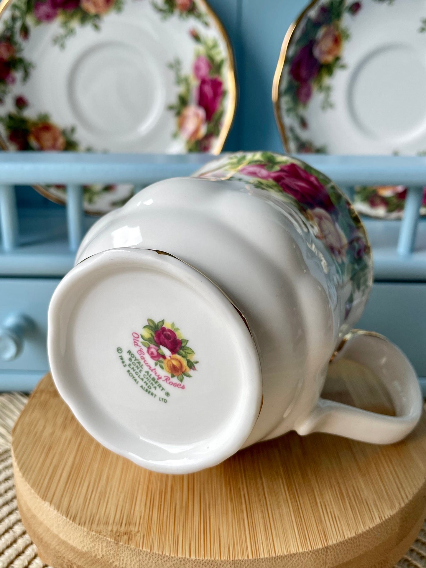 Vintage Royal Albert Old Country Roses Large Montrose Mug, 4 Available, Fine Bone China, Second Edition X Mark, Previously Loved, England