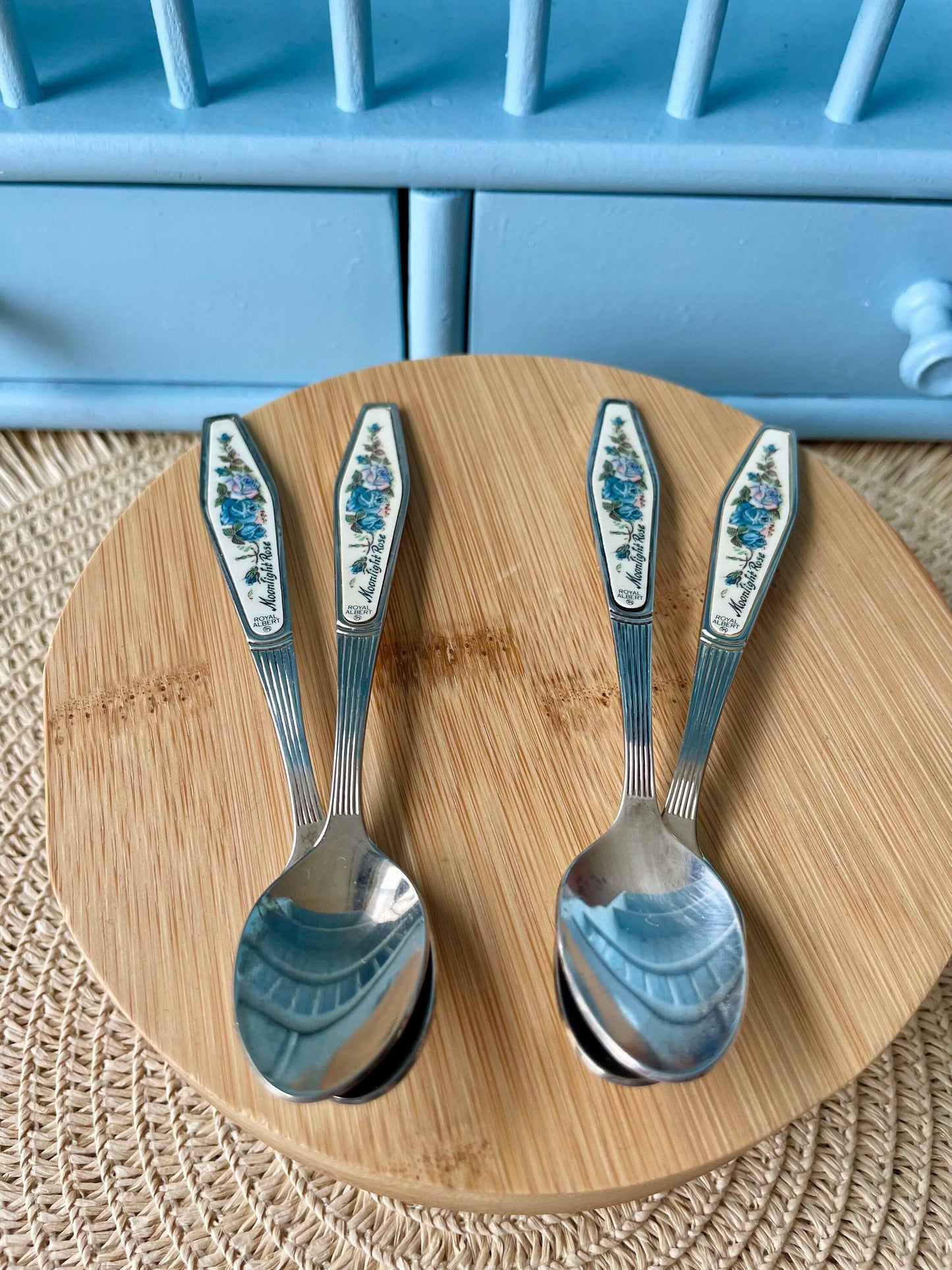 Vintage Royal Albert "Moonlight Rose" TeaSpoon, 4 Spoons Available, Silver Plated, Previously Loved Vintage, For HighTea, Made In England
