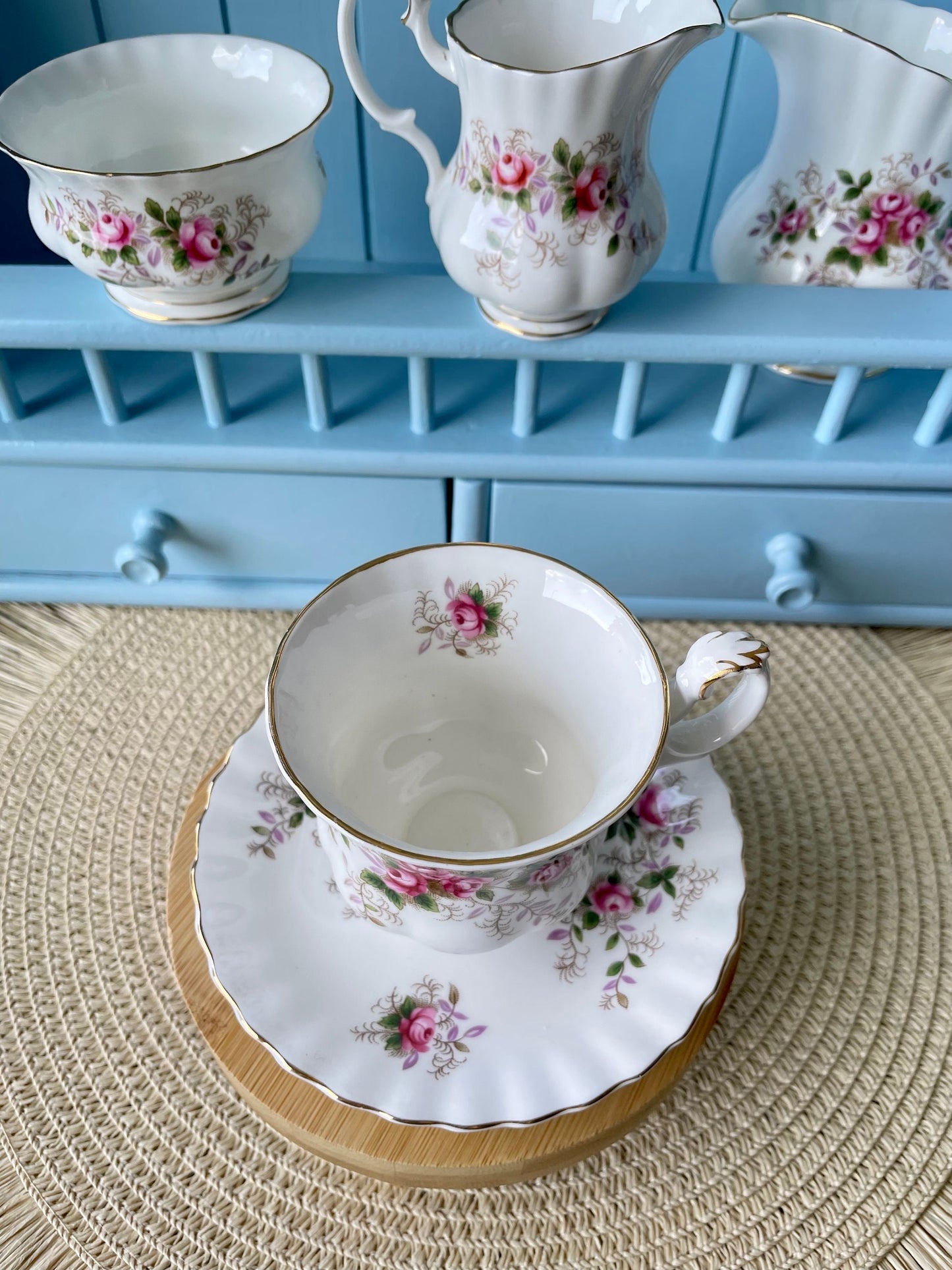 Vintage Royal Albert "Lavender Rose" Lady Sized Coffee Cup & Saucer, Bone China, Previously Loved, HighTea Party, Demitasse, Made England
