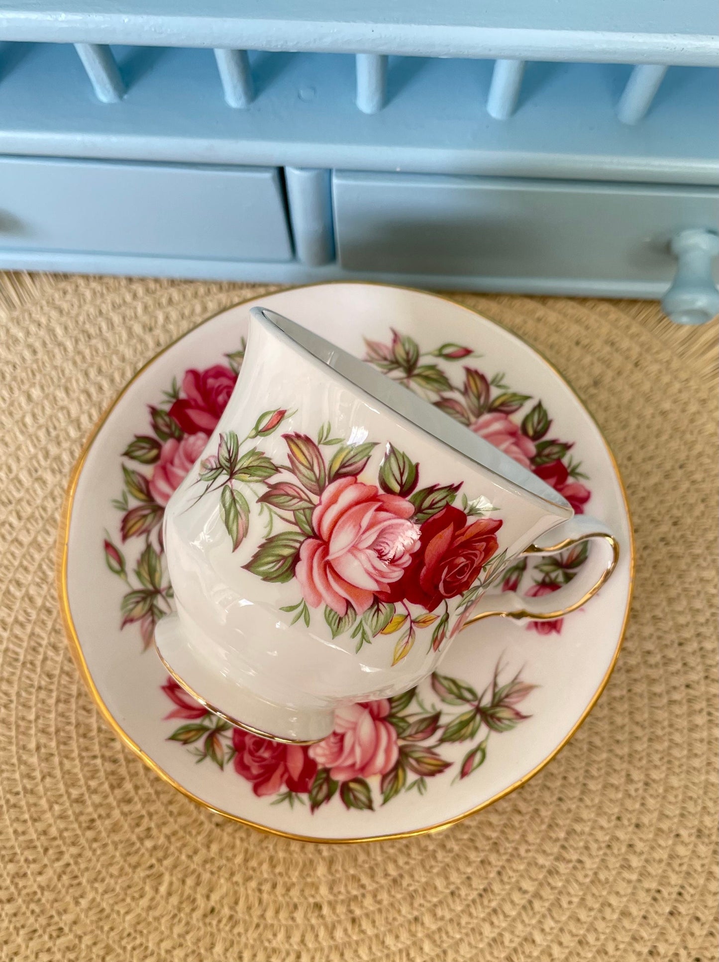 Vintage Queen Anne Cherry Blossom, Pink Floral Bone Tea Cup and Saucer, Antique English China, Previously Loved Vintage Cup, High-Tea Party