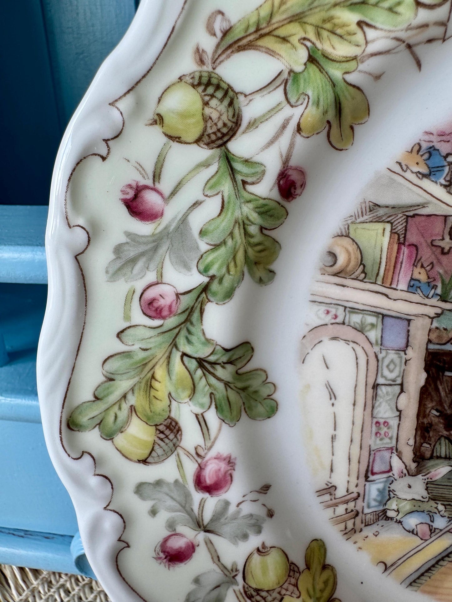 Vintage Royal Doulton "Brambly Hedge" Old Oak Palace Plate, Primrose Woodmouse plate, 8Inch Plate, Jill Barklem, Bone China, Made in England