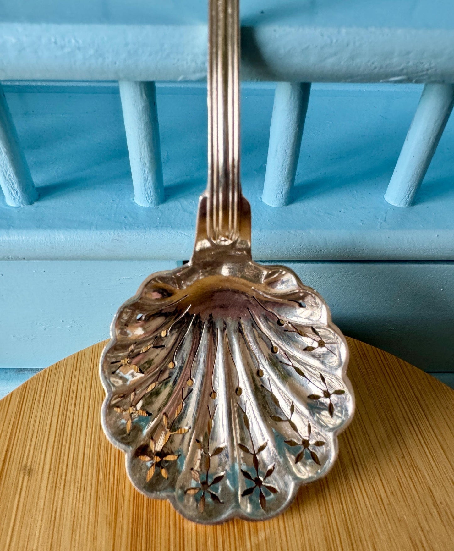 French Ercuis Sugar Spoon, Silver Plated, Sugar Sprinkler, Fruit Spoon, Sugar Sifter, Shabby Chic, Downton Abbey. Food Photo Props, France