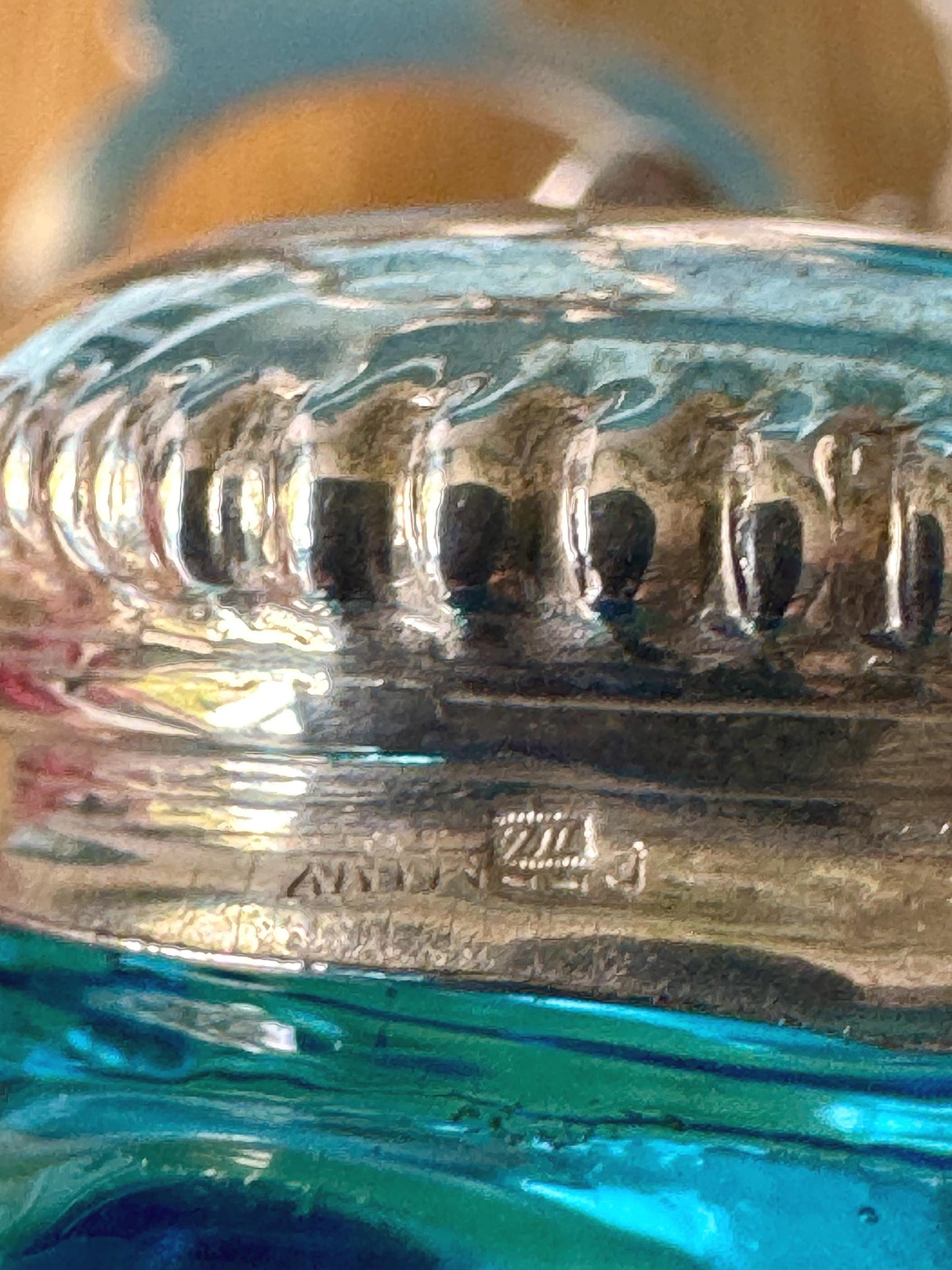 Very Rare Antique 1861 Silver Turquoise Glass Salt & Pepper Cellars, Lovebirds Wedding Gift, English 835 Silver Cruet Set, Beautiful Gift