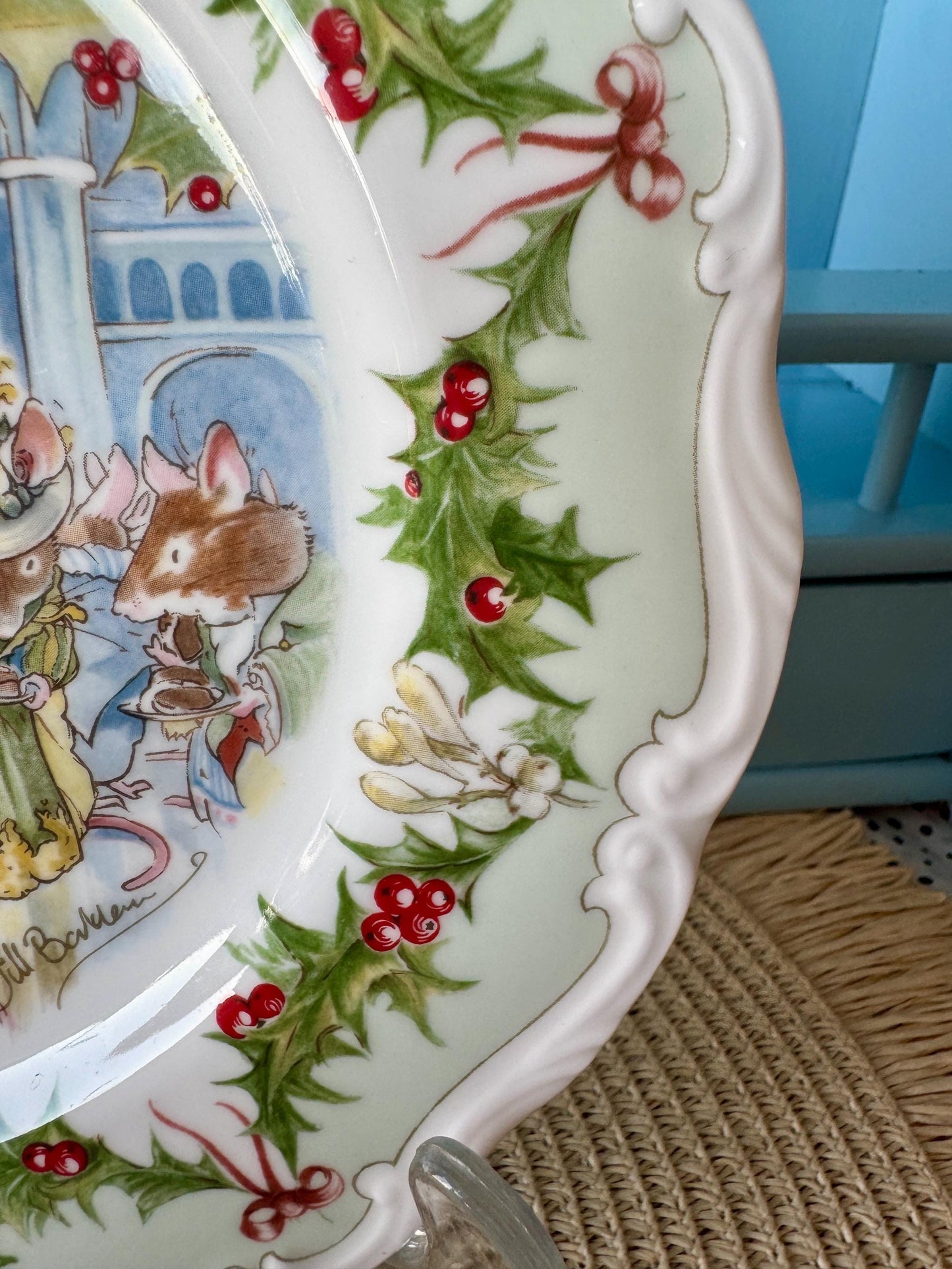 Vintage Royal Doulton "Brambly Hedge" Candlelight Supper Plate, Midwinter Collection 8 Inch Plate, Jill Barklem, Bone China, Made inEngland