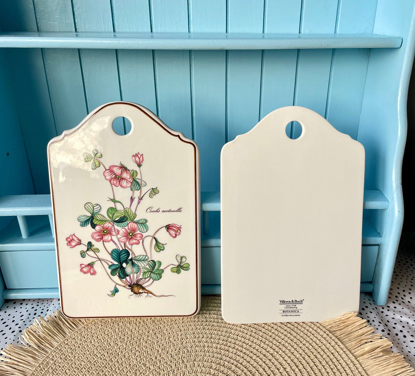 Vintage Villeroy & Boch "Botanica" Cheese Plate, Cheese Board, Oxalis Acetosella Design, Porcelain Germany, Previously Loved, 2 Available