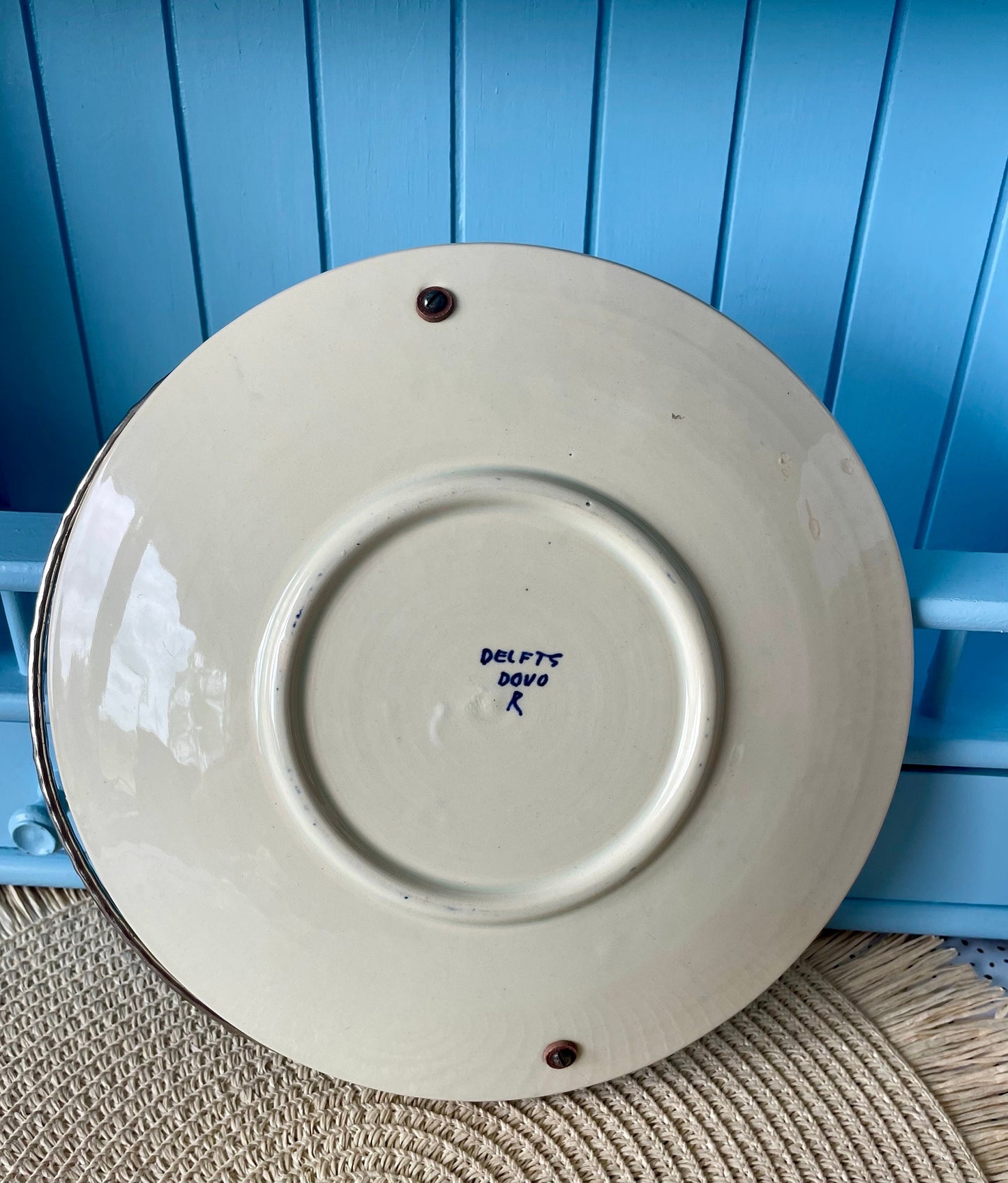 Beautiful Silver Plated 'Delft Blauw' Serving Plate with Handle, Previously Loved, Collectors Item, Vintage Bonbon Plate, Handpainted Delft