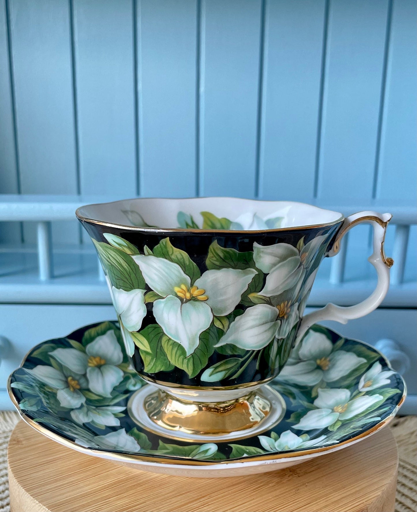 Vintage Royal Albert "Trillium" Provincial Flowers TeaCup & Saucer, Fine Bone China, Previously Loved Vintage, HighTea Party, Male Sized