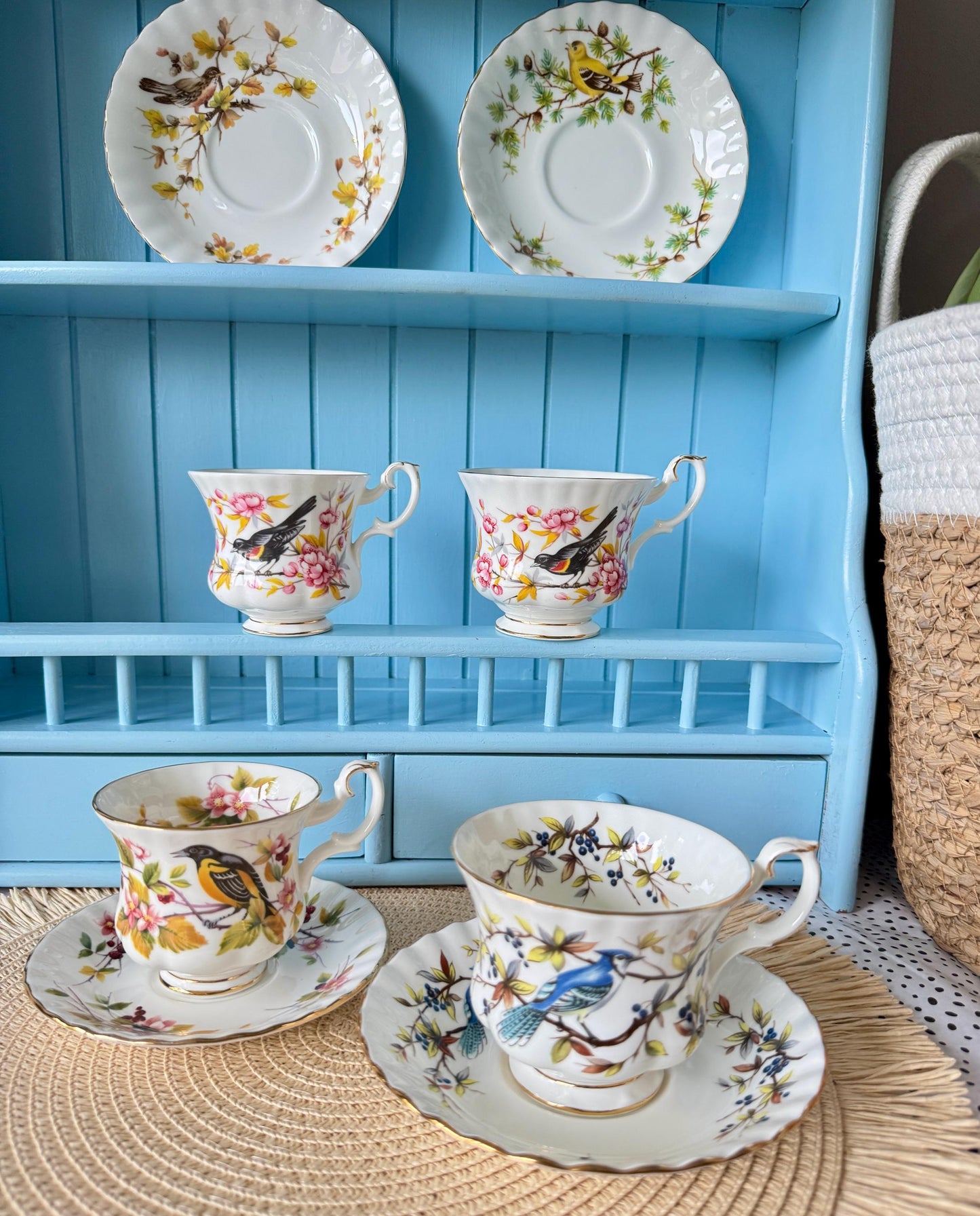 Vintage Royal Albert "Woodland Series" Different Sized Teacups & Saucers, Fine Bone China, Previously Loved Vintage, Sold Individually