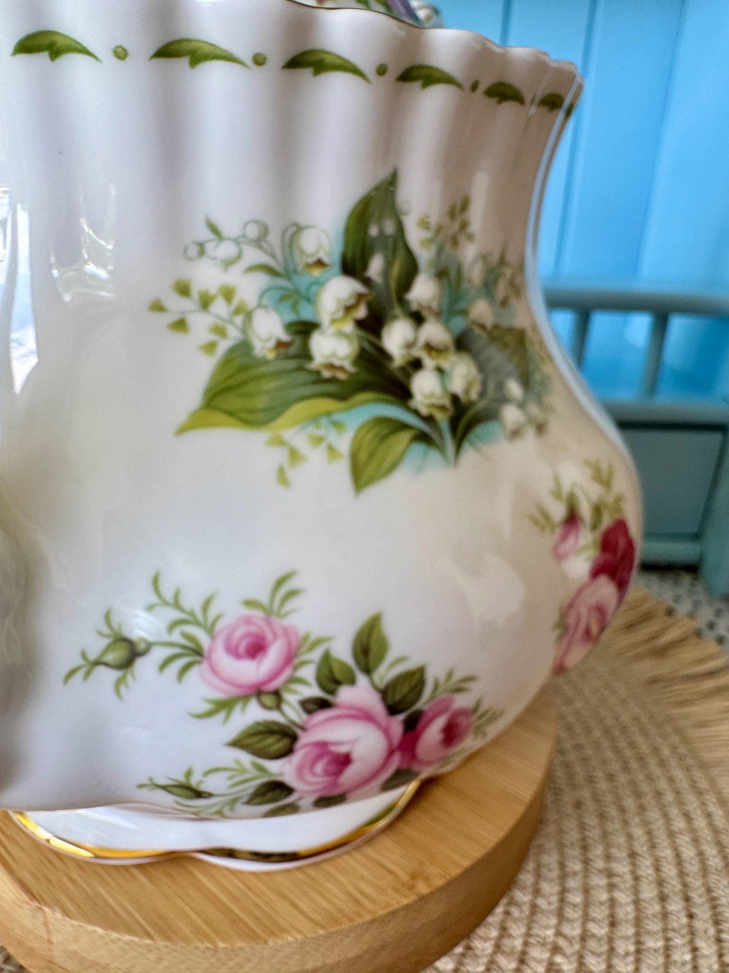 Very Rare Royal Albert Flower of the Month Teapot, Large 1.25L Bone China, All 12 Monthly Flowers, England Vintage Collector's Piece,