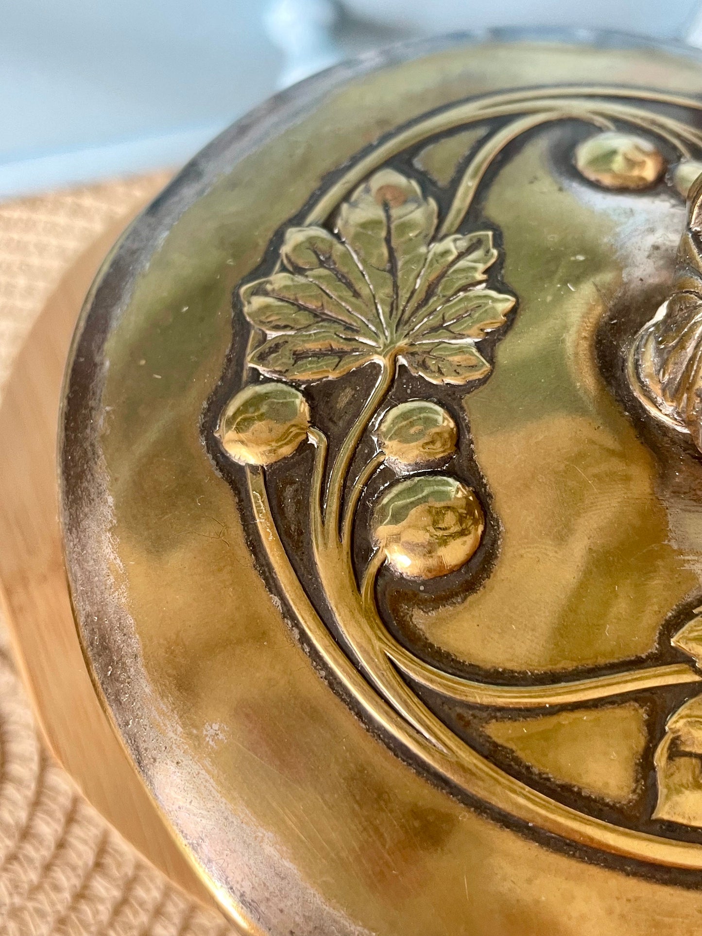 Beautiful Art Nouveau Elegance: WMF Glass Bonbon Box with Silverplated Lid (I/O Mark) Previously Loved Antique, Collectors Item, Lovely Gift