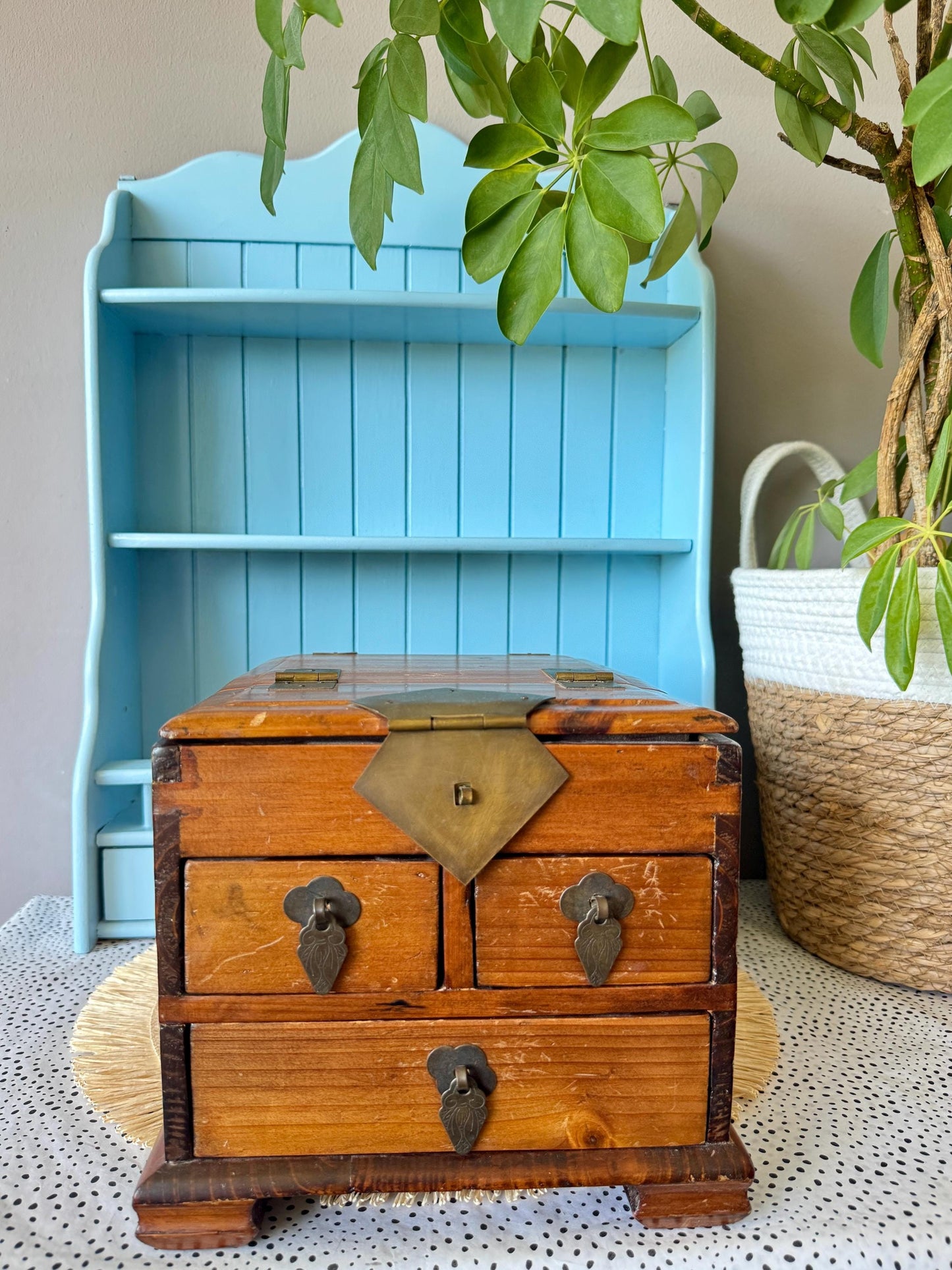Apothecary Cabinet With Mirror, Antique Storage Unit, Colonial Solid Wooden Chest With Drawers, Oak Desktop Organizer, Shaving Cabinet