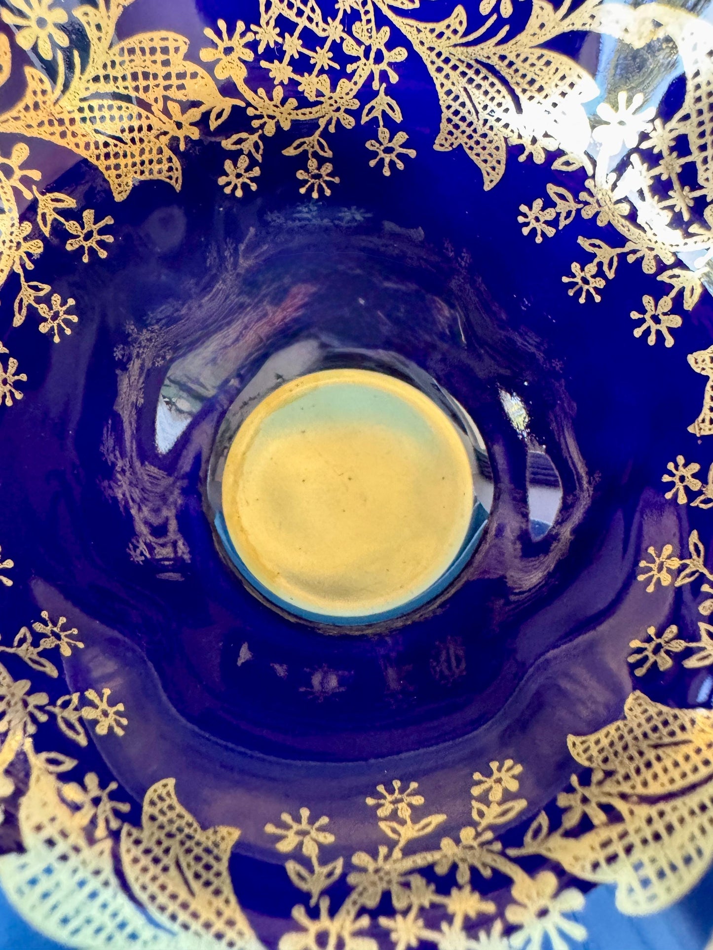 Very Rare Hard to Find Mint Condition, Vintage Lindner Kueps Bavaria Made in Germany Real Cobalt EspressoCup &Saucer, Kobalt Blue, 24 karat