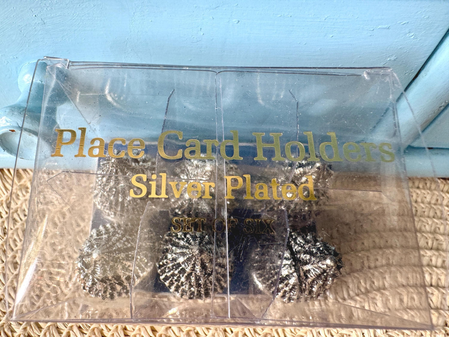 Set of 6 Christmas Tree Place Card Holders, Miniature Silver Tone Metal Table Decor, Name Card Display, Dinner Party Supplies, Event Props