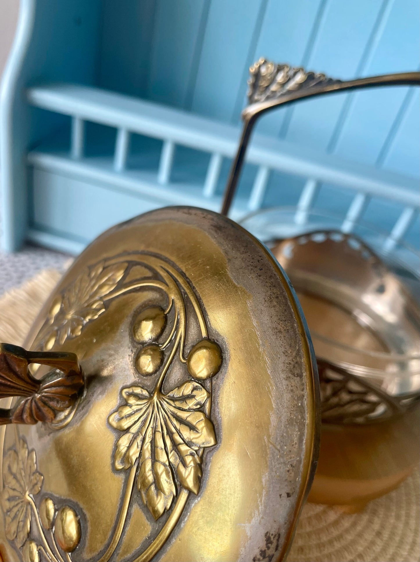 Beautiful Art Nouveau Elegance: WMF Glass Bonbon Box with Silverplated Lid (I/O Mark) Previously Loved Antique, Collectors Item, Lovely Gift