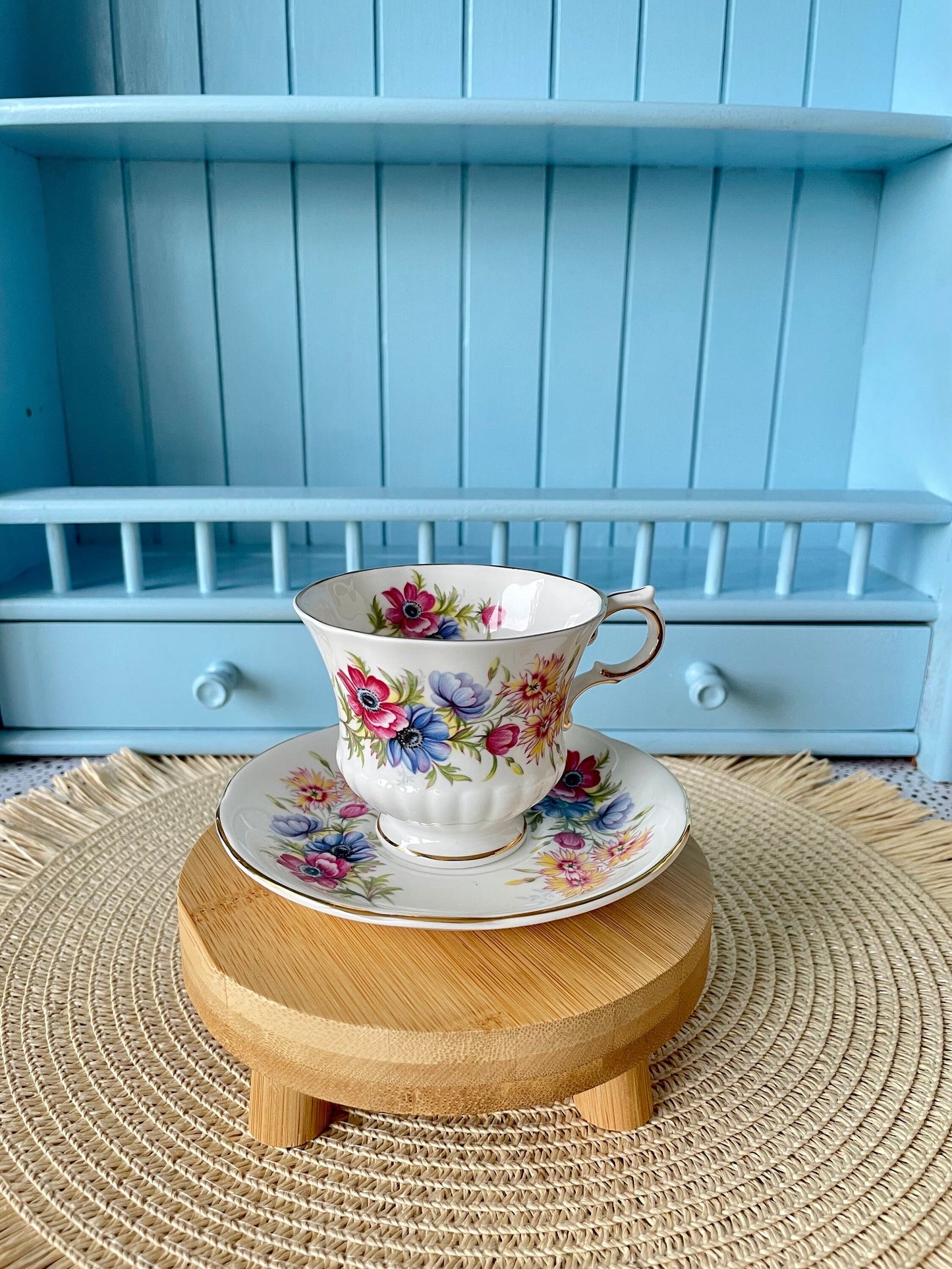 Vintage Beautiful Paragon Flower Festival, English Bone China, Coffee Cup and Saucer, Previously Loved Lady Sized Cup, Lovely Gift, England