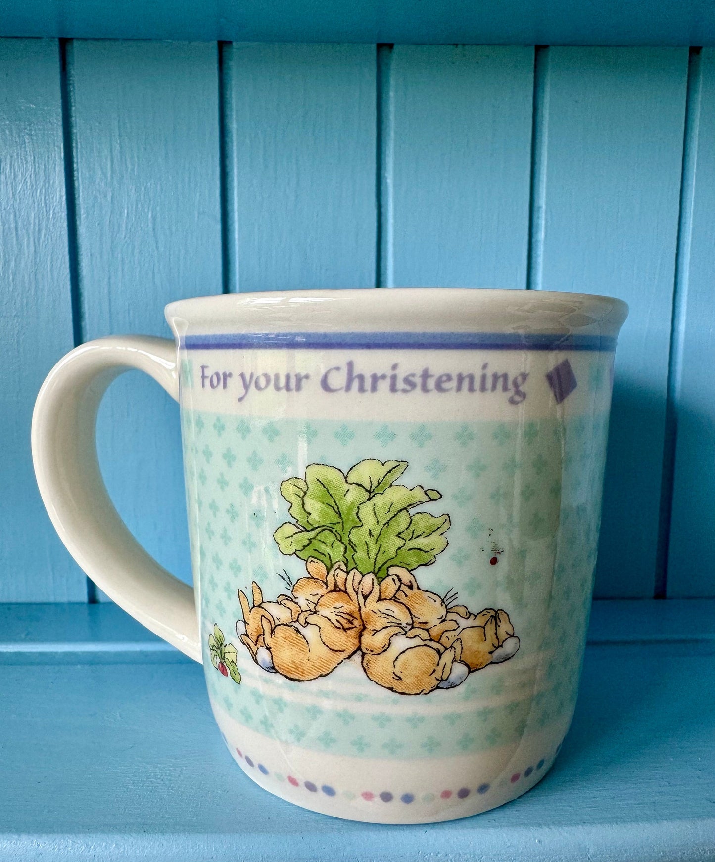 Vintage Wedgwood "Peter Rabbit" Christening Set, 3 Piece Set of Mug, Plate & Bowl, Beatrix Potter, Perfect Christening Gift, Made in England