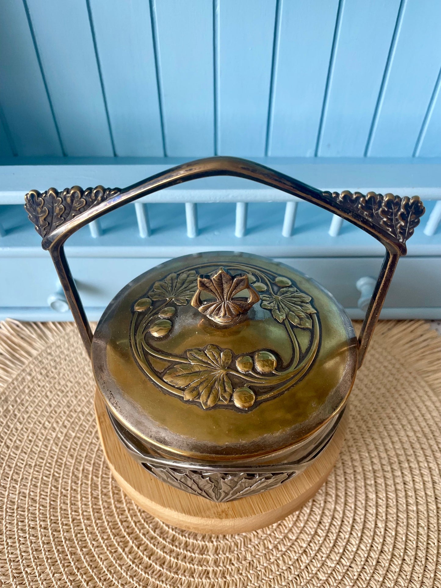 Beautiful Art Nouveau Elegance: WMF Glass Bonbon Box with Silverplated Lid (I/O Mark) Previously Loved Antique, Collectors Item, Lovely Gift