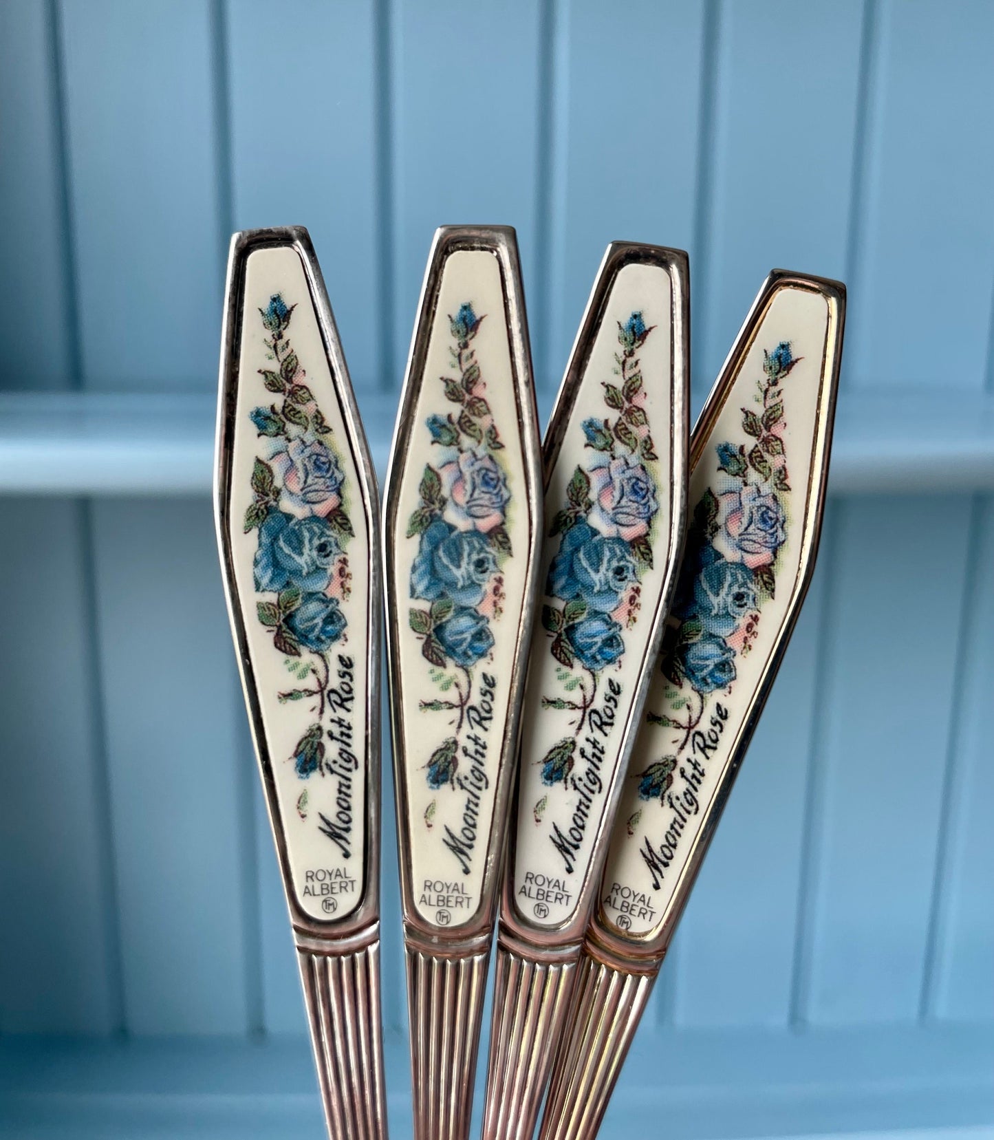 Vintage Royal Albert "Moonlight Rose" TeaSpoon, 4 Spoons Available, Silver Plated, Previously Loved Vintage, For HighTea, Made In England