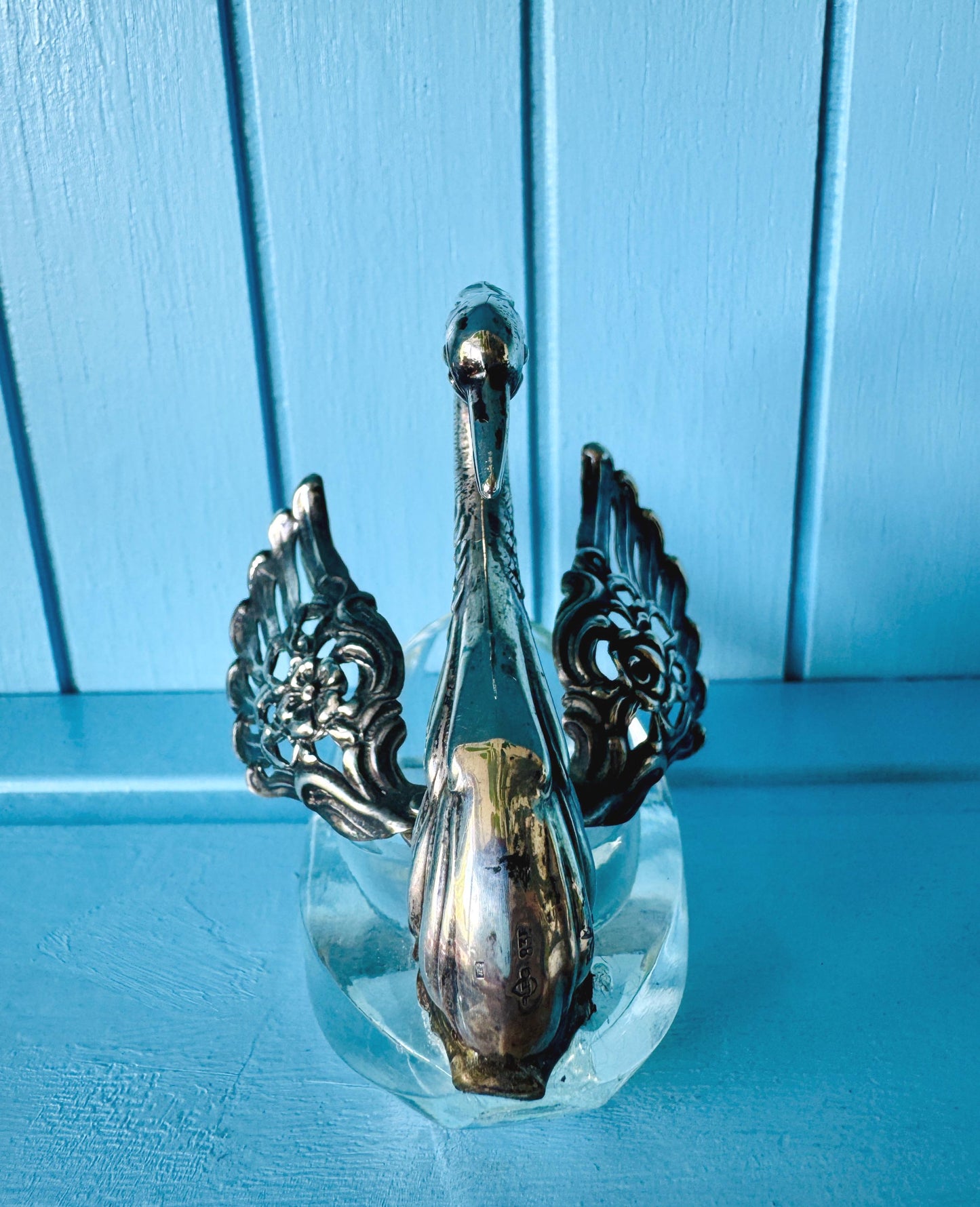 Antique Swan Salt Cellar, Hallmarked 835 silver, AB maker’s mark—likely crafted by Bonebakker & Zoon Amsterdam (c. 1905–1910), Perfect Gift