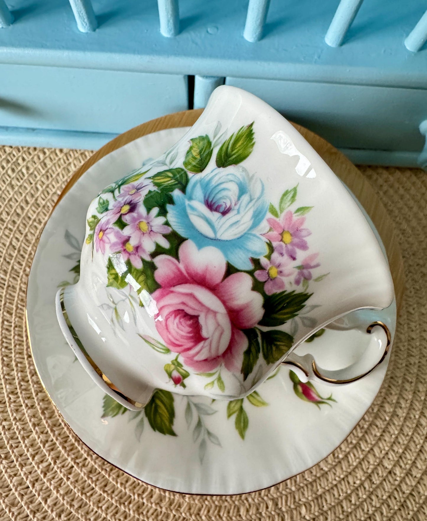 Vintage Beautiful Paragon Flower Festival, English Bone China, Coffee Cup and Saucer, Previously Loved Lady Sized Cup, Lovely Gift, England