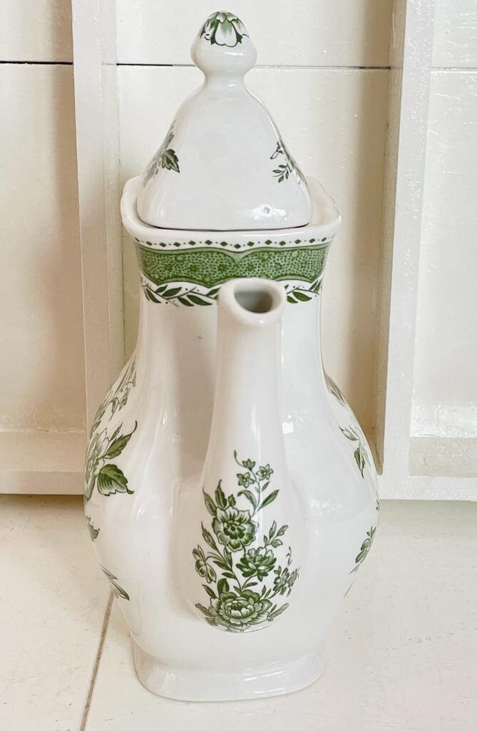 Vintage Green Floral Stratford Teapot by W.H. Grindley & Co