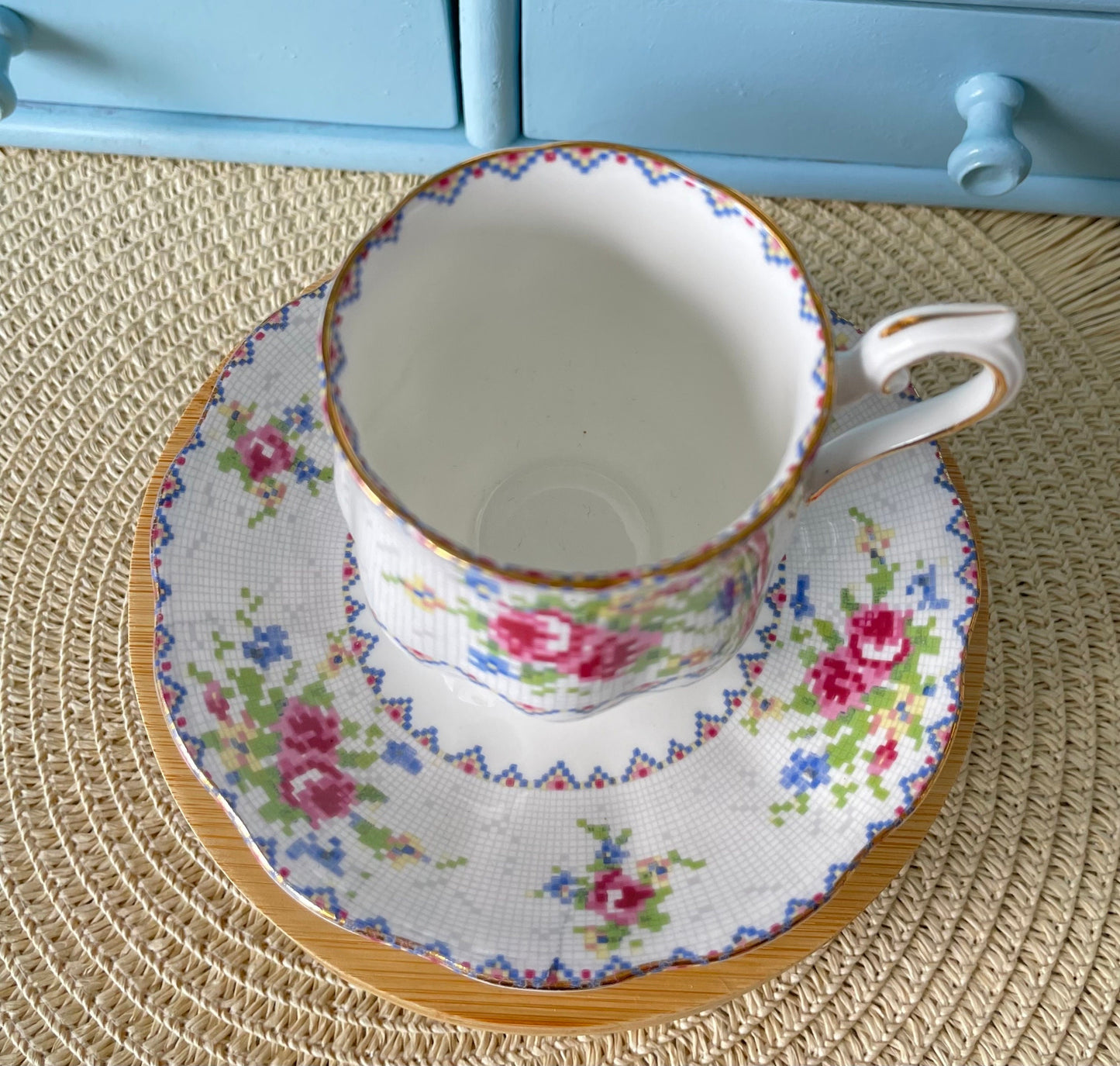 Vintage Royal Albert 'Petit Point China' Espresso Cup & Sauc