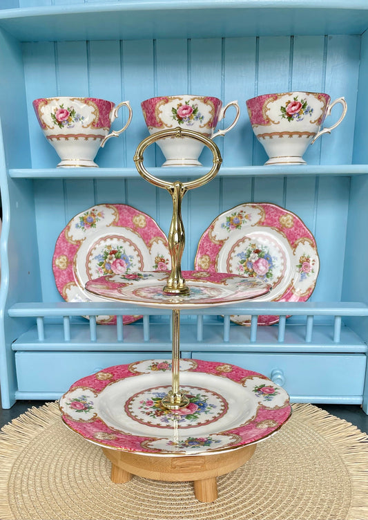 Royal Albert Lady Carlyle 2-Tier Cake Stand