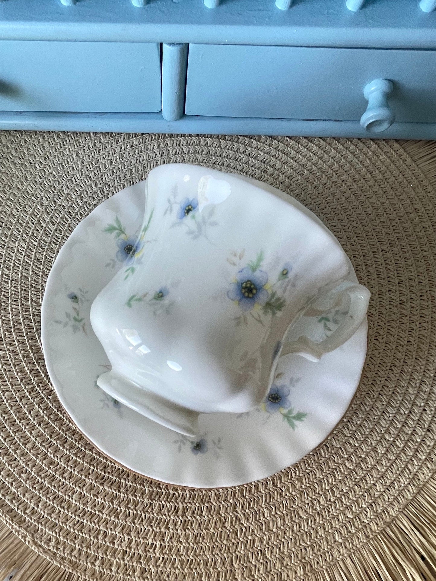 Vintage Royal Albert "Caress" Demitasse Teacup & Saucer