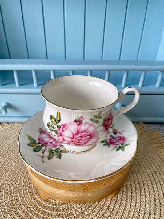 Vintage Crown Staffordshire Tea Cup and Saucer