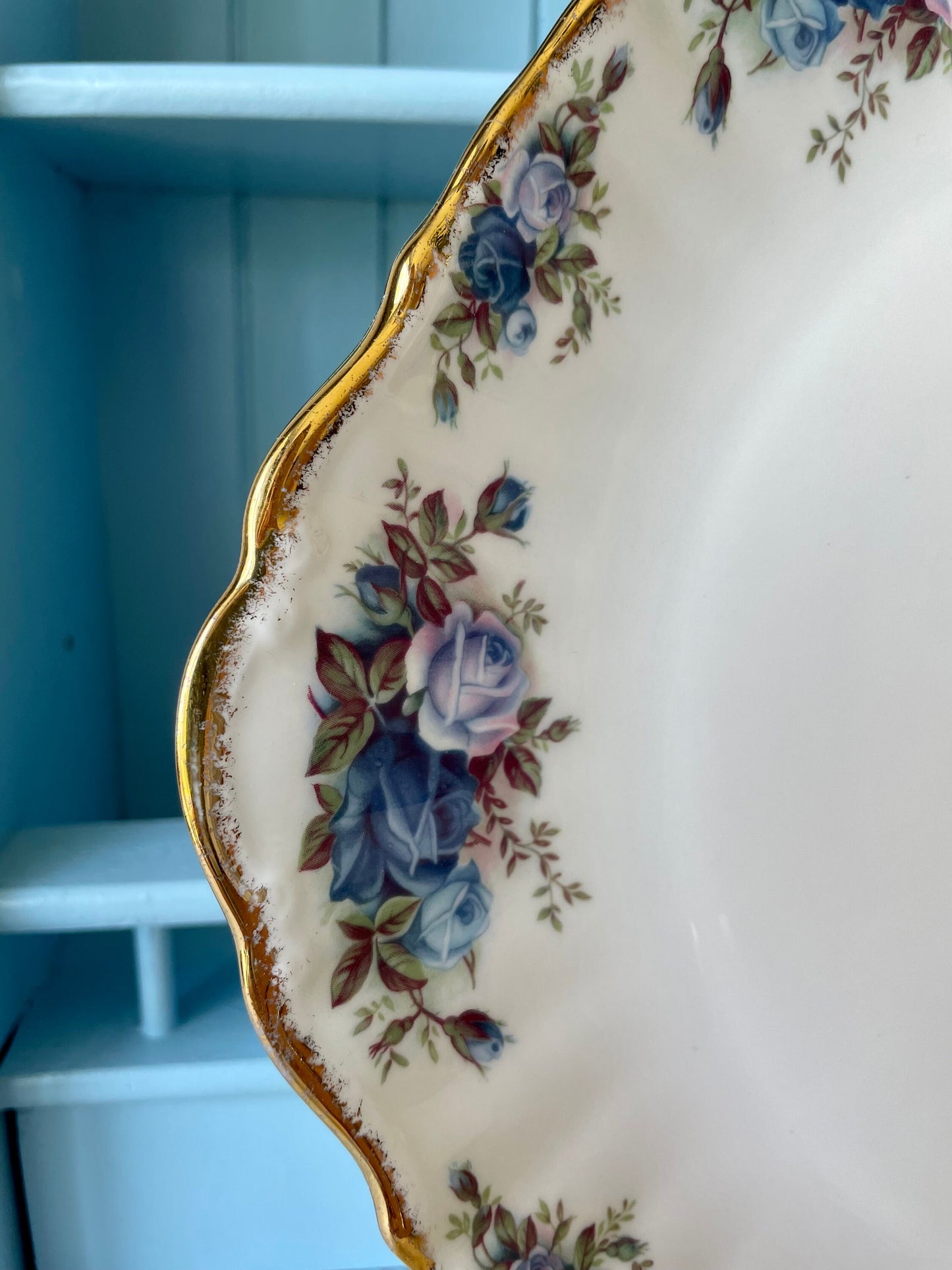 Vintage Royal Albert Moonlight Rose Large Round Cake Plate